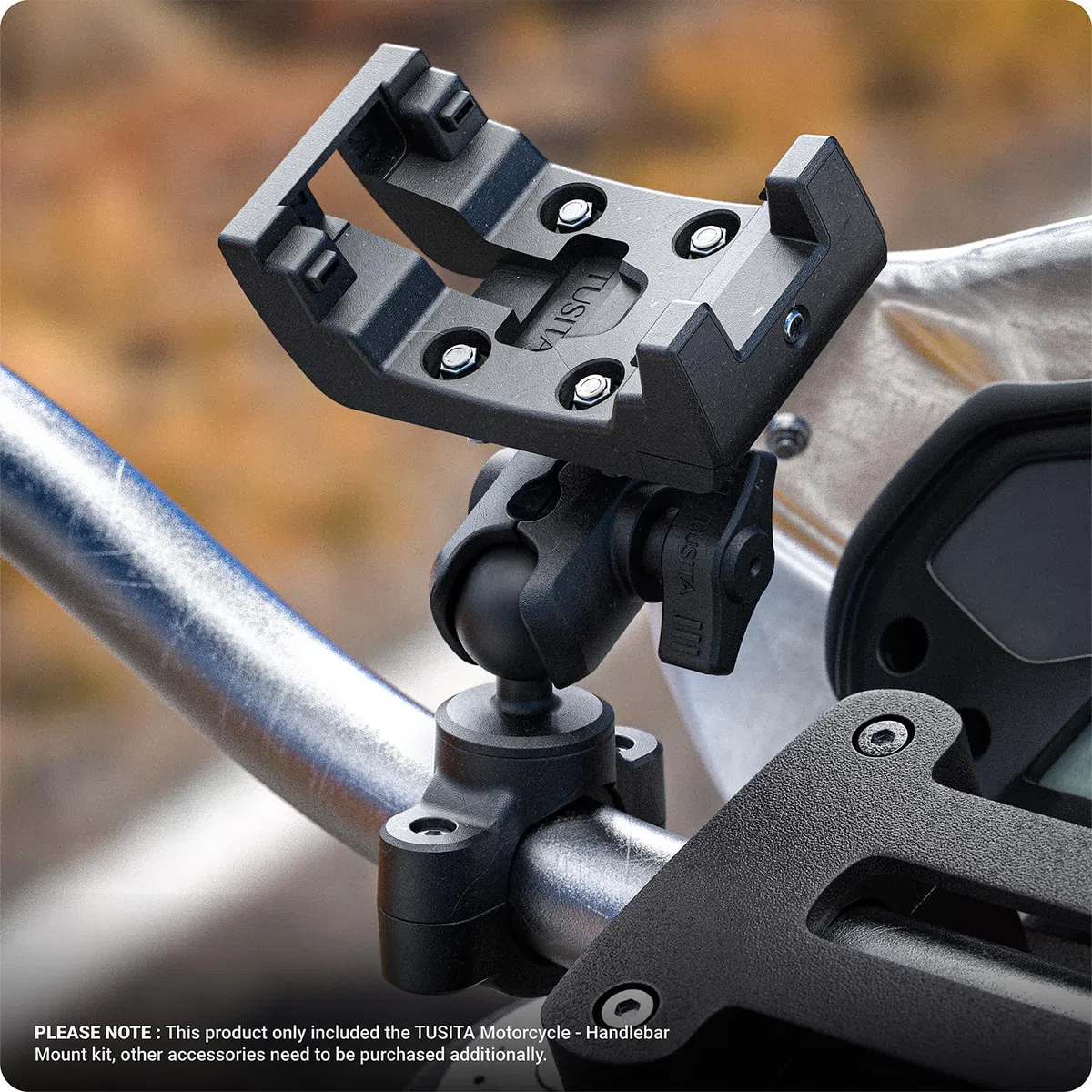TUSITA Moto Supporto Compatibile con Garmin Montana, Zumo XT - Base Ferroviaria