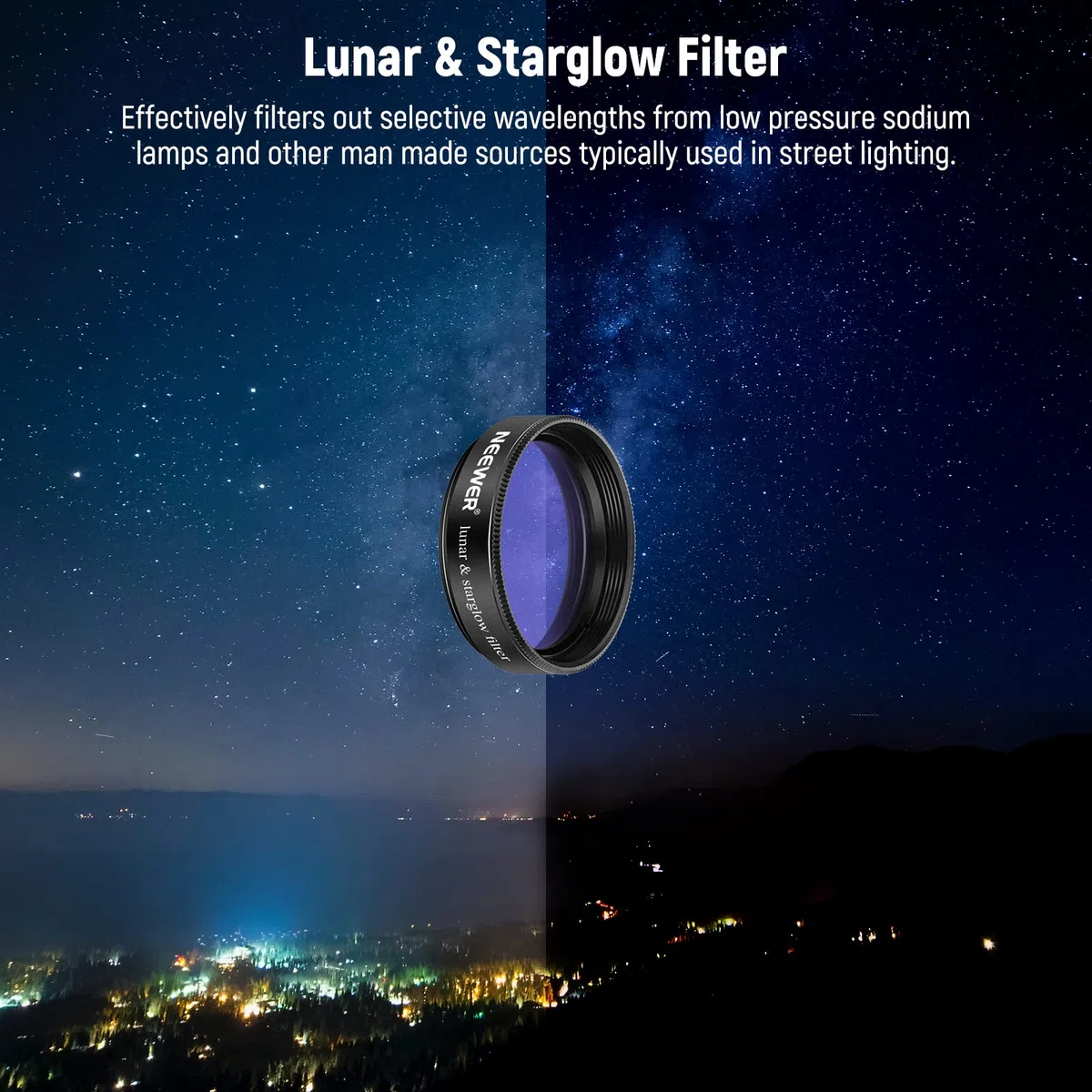 Neewer Kit 3,17 cm Filtri per Telecorder: Luna, CPL, 5 Colori (Rosso, Arancione, Giallo, Verde, Blu), Oculari per Osservazione Planetaria Lunare