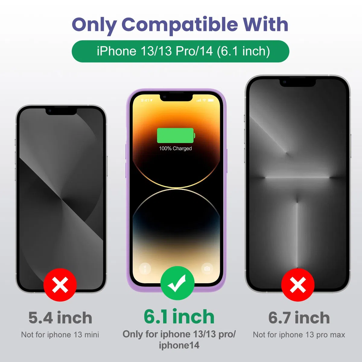 Custodia a batteria per iPhone 14/13 Pro/13, [7500 mAh] ricaricabile, con pellicola protettiva, caricabatterie portatile, potente power bank per iPhone 14/13 Pro/13