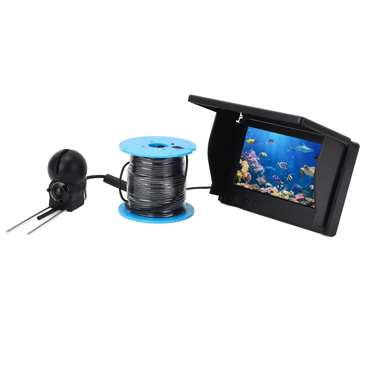 Telecamera Pesca Subacquea, Fotocamera Pesca Al Ghiaccio Portatile Largo Angolare 1080p con Schermo 4,3 Pollici e Cavo 30 M, Telecamera Subacquea Pesce per la Pesca in Barca Marina