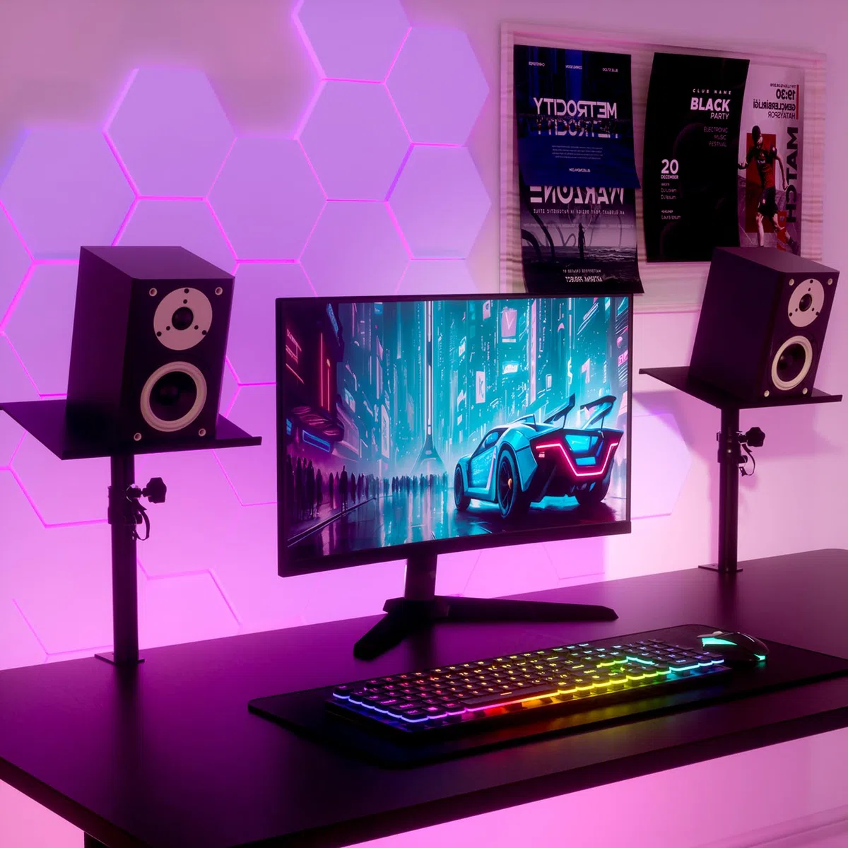 Coppia Supporto da Tavolo per Casse Monitor Studio Universale,Altezza e angolo di inclinazione regolabili,Supporto per altoparlanti con morsetto da scrivania,capacità di peso massimo:15kg/pc