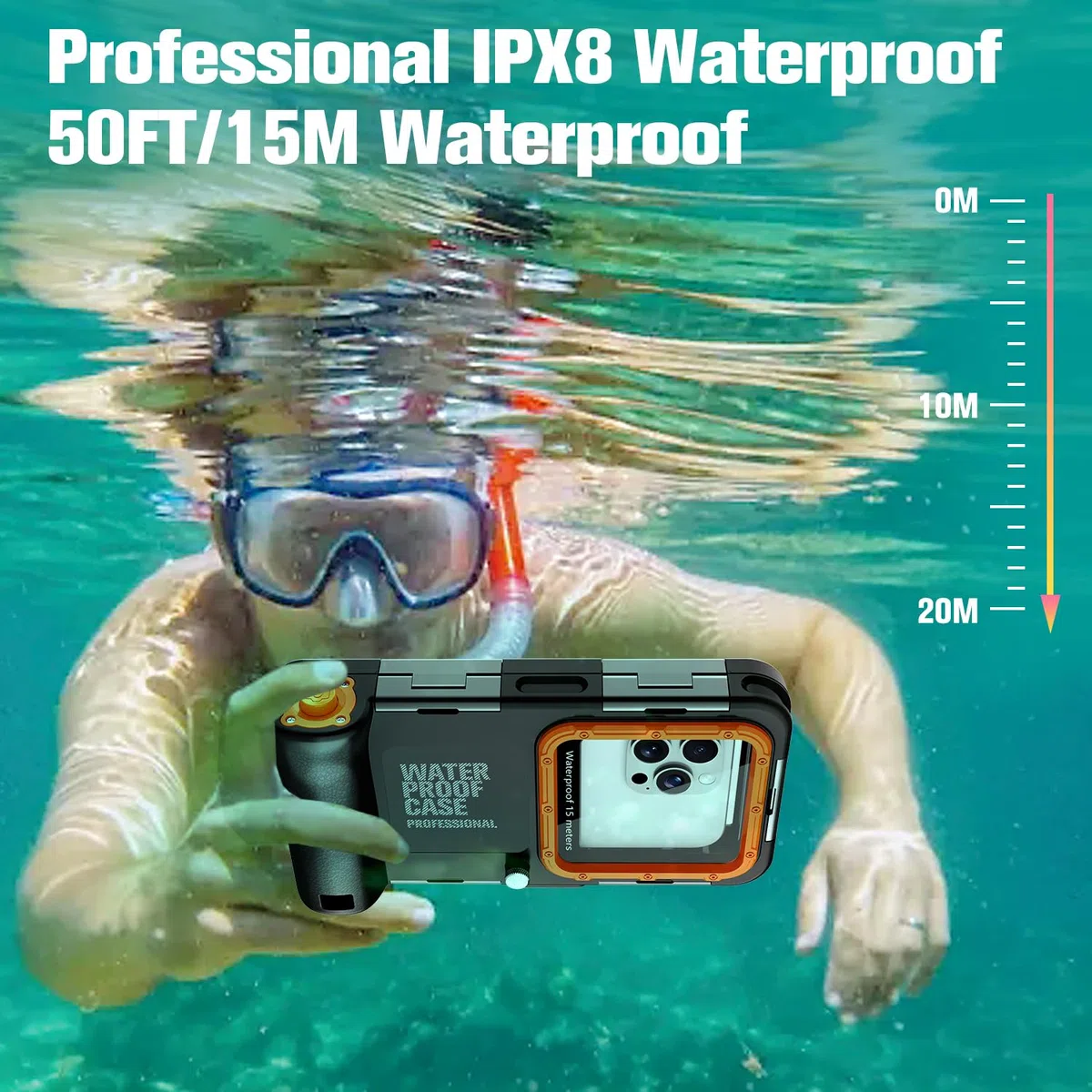 Custodia Impermeabile Smartphone IPX8 Porta Custodia Cellulare Impermeabile Universale Custodia Subacquea Sacchetto per iPhone 17 Air 16e 13 14 15 16 17 Pro 13 14 15 16 Plus 13 14 15 16 17 Pro Max