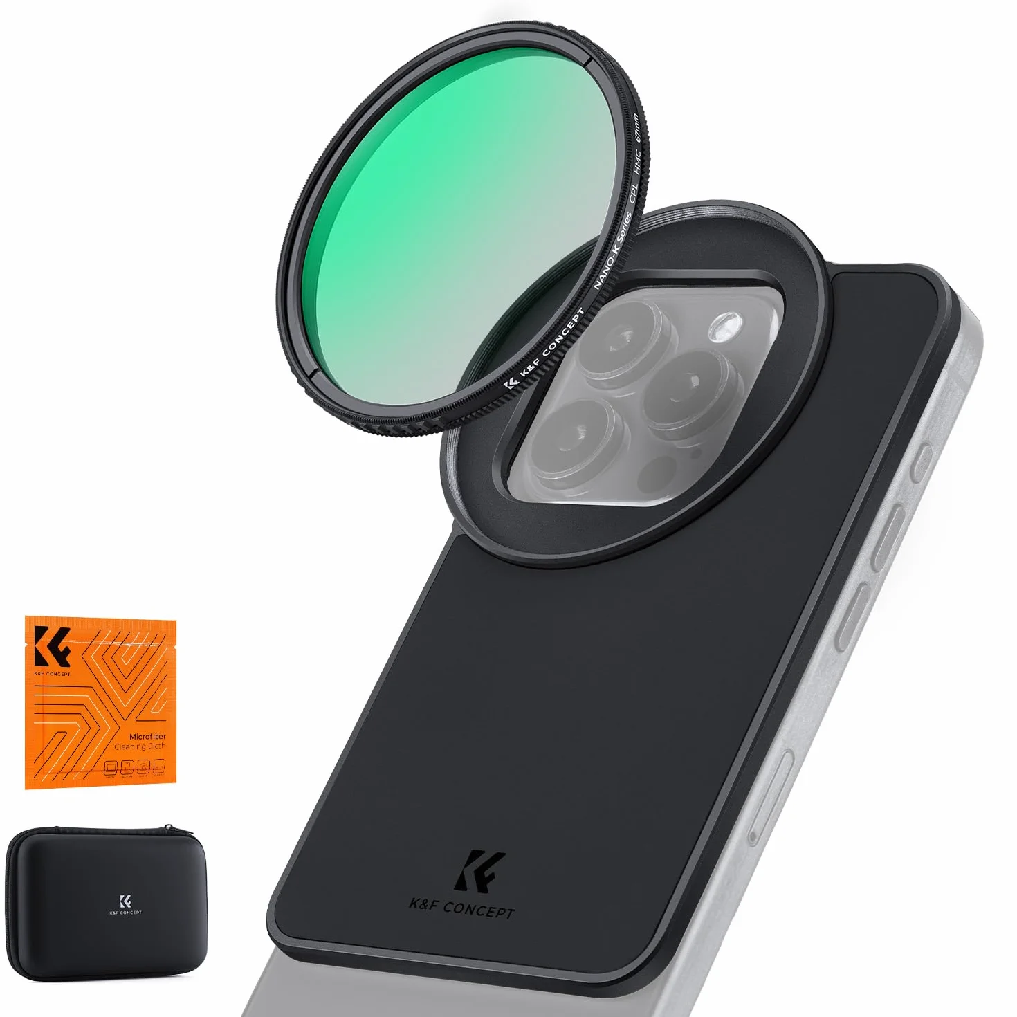 K&F CONCEPT Adattatore Magnetico da 6,7 pollici con Filtro CPL da 67 mm per iPhone, Compatibile con 16/15/14/13/12 Pro Max, 16/15/14 Plus (6,7/6,9 pollici)