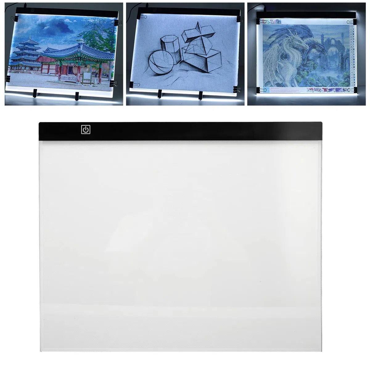 Tappetino Luminoso a LED A3, Tappetino da Disegno Ultrasottile Portatile da 12.000 K con 37 Perline LED, Tavolo Luminoso con Alimentazione USB Dimmerabile per Artisti, Disegno,