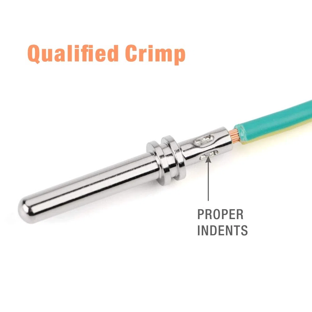 Pinza a crimpare iCrimp Deutsch, pinza a crimpare a canna piena 0,8-2 mm² per connettori Deutsch serie DT, contatti Amphenol e contatti ILME serie CD