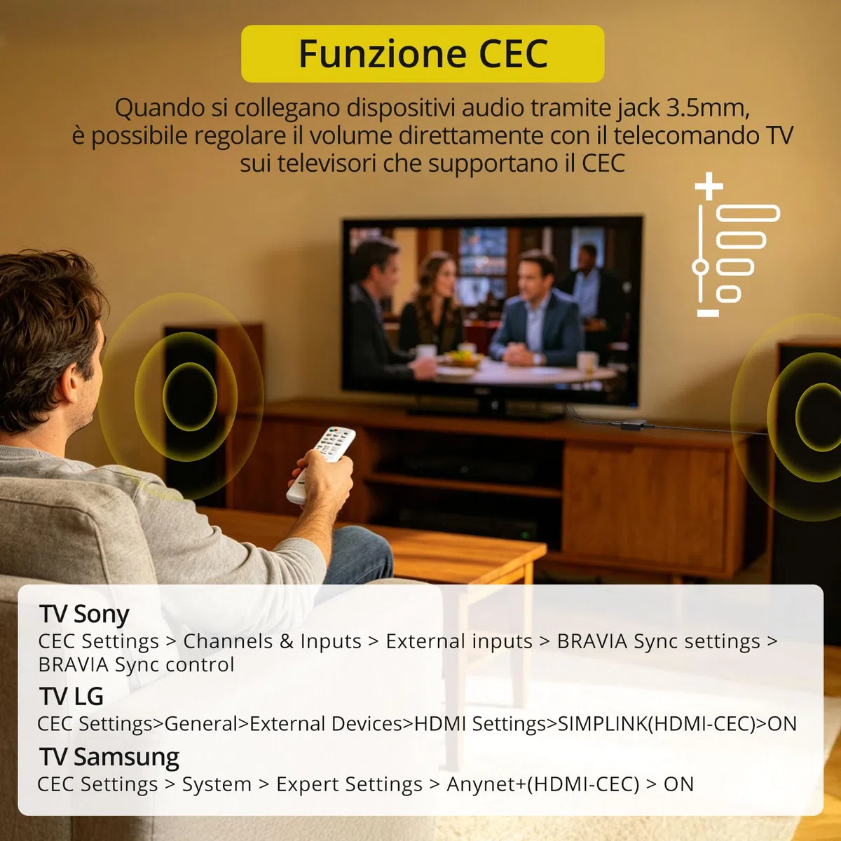 PROZOR eARC/ARC Audio Extractor HDMI a 3,5mm per TV HDTV, Adattatore ARC Audio Converter PCM Stereo, Collegamento Cuffie, Amplificatore, Altoparlanti Attivi