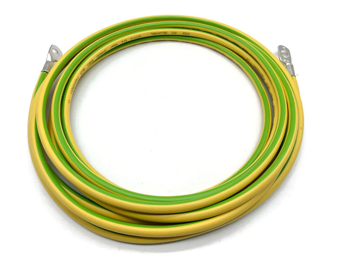 eXODA cavo di messa a terra 5m 16mm² verde/giallo cavo di messa a terra M8 M10 per terra incrociata terra a picchetto H07V-K con guaina in PVC per connessioni di messa a terra versatili