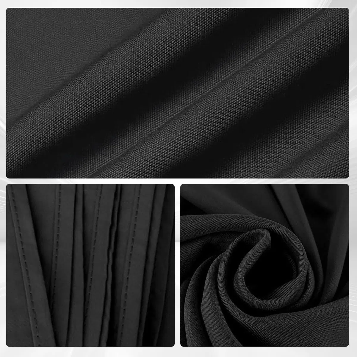 Sfondo fotografico nero, 3 x 6 m, grande sfondo fotografico pieghevole, in poliestere, lavabile, per fotografia, video, fotografia di moda, matrimoni, feste e compleanni
