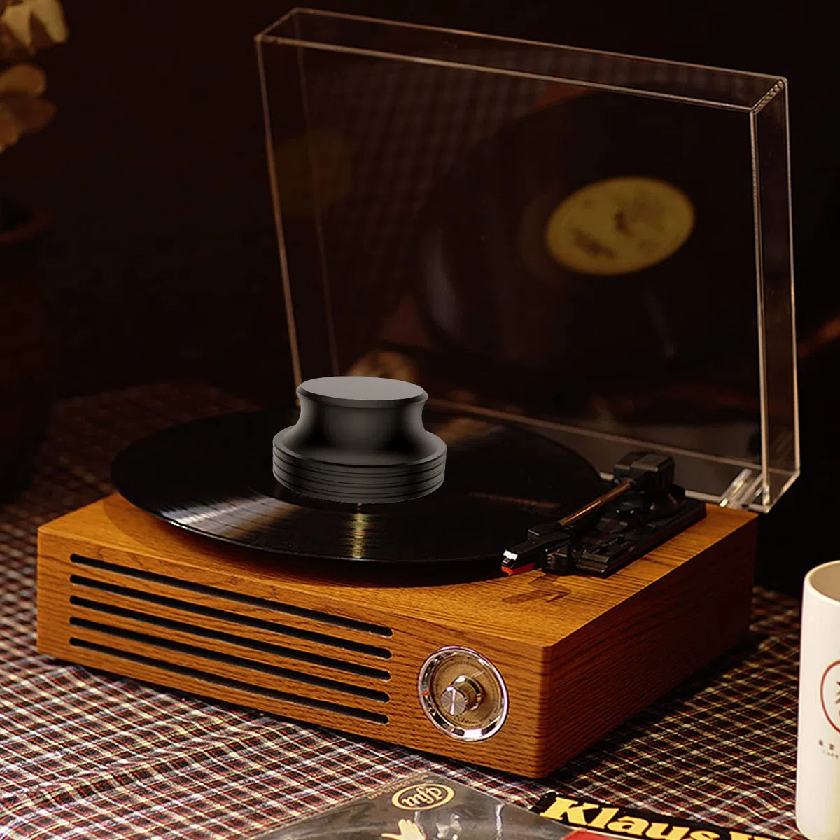 Stabilizzatore di Peso, Peso Stabilizzatore Giradischi, Stabilizzatore Per Registratori HiFi, Piatto Girevole in Vinile LP (nero)