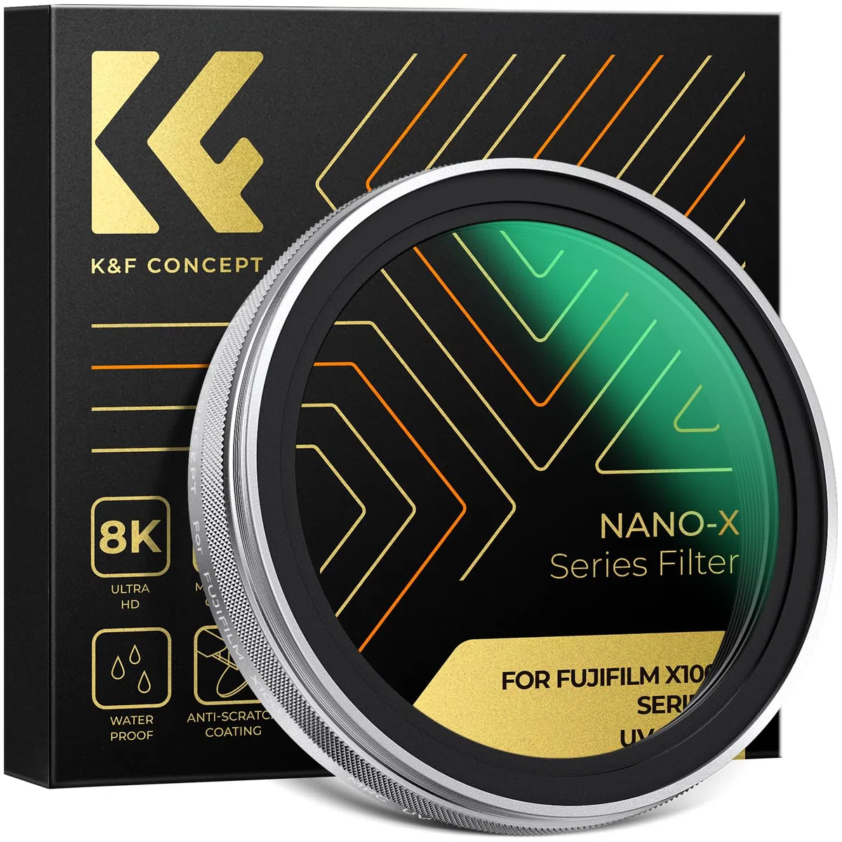 K&F CONCEPT Nano-Xcel Filtro di Protezione UV compatibile con Fujifilm X100 Serie, Filtro MCUV con 28 Strati di Rivestimento Nano Compatibile con Fujifilm X100 X100S X100F X100T X100V X100VI(Argento)
