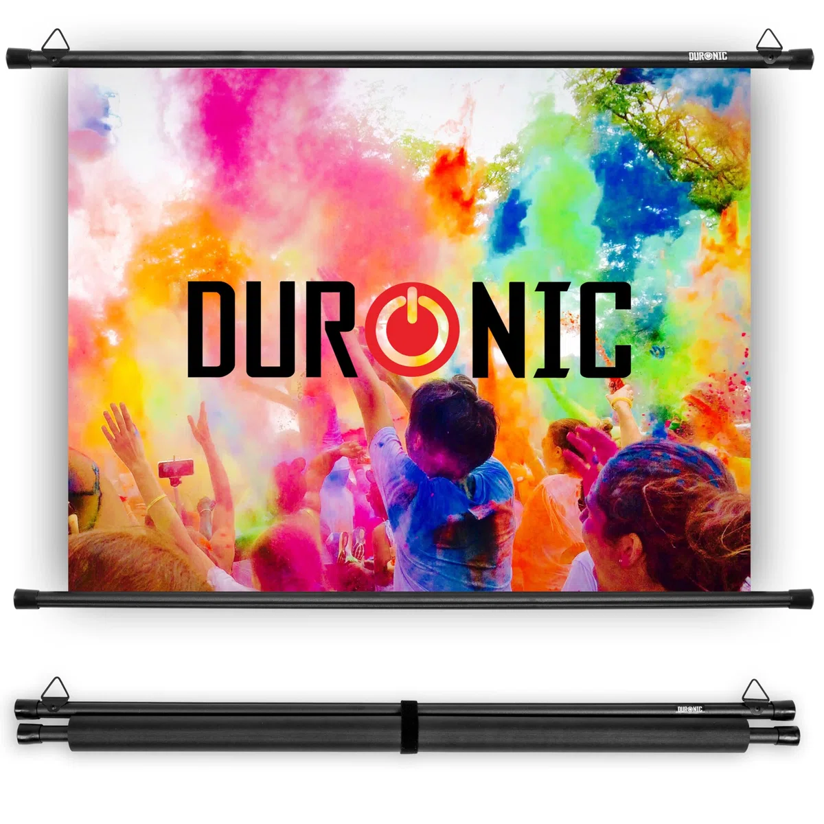 Duronic BPS60/43 - Schermo di proiezione HD da parete semplice da montare a parete, per scuola, teatro, cinema, casa, schermo da 60 pollici -4:3, bianco opaco (dimensioni: 122 x 91 cm)