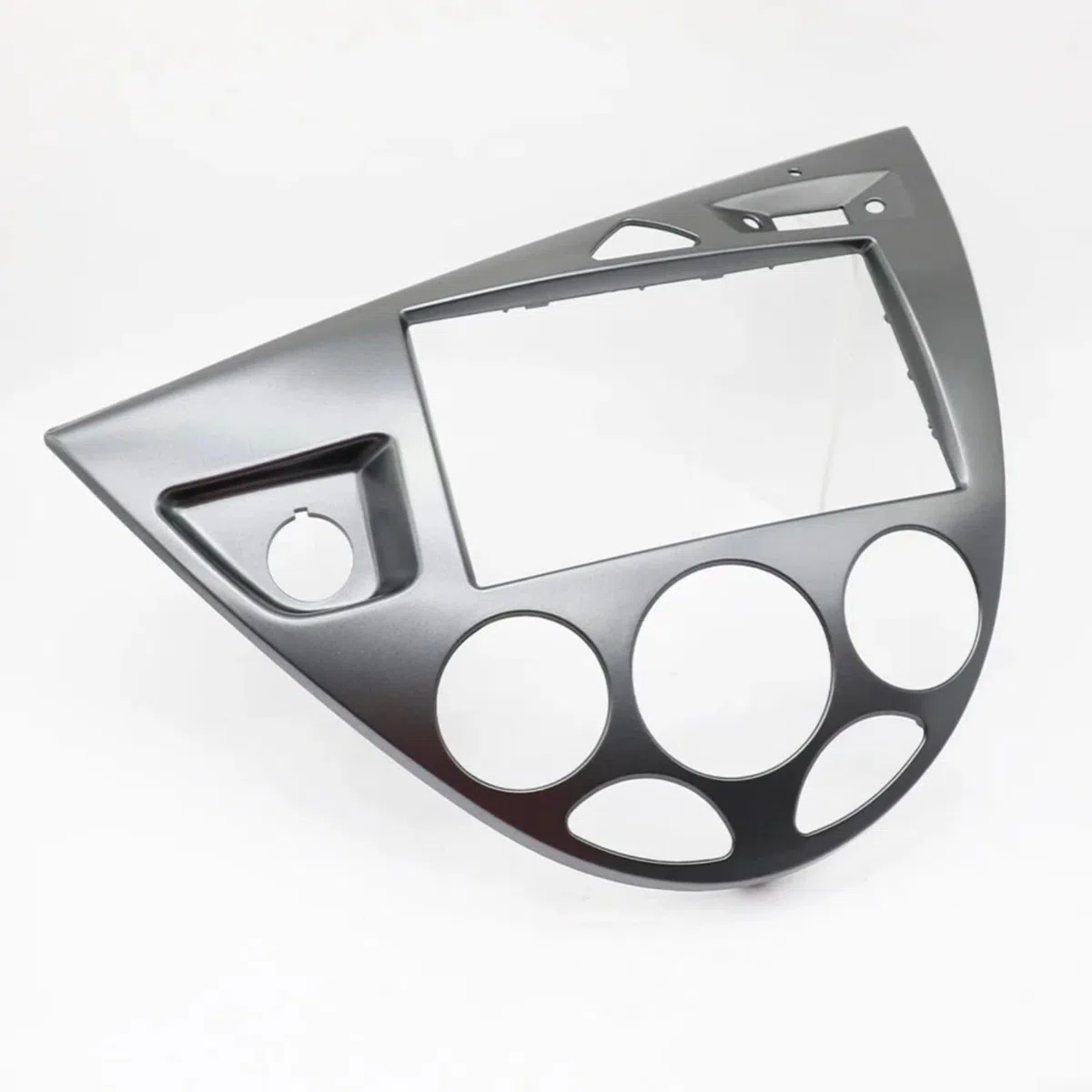 Mascherina per autoradio 2 DIN, per Ford Focus Mk1 e Fiesta (1998-2006), LHD, plastica ABS, nero opaco o grigio argento, adatto per radio Dual DIN da 7 pollici (Silver Gey)