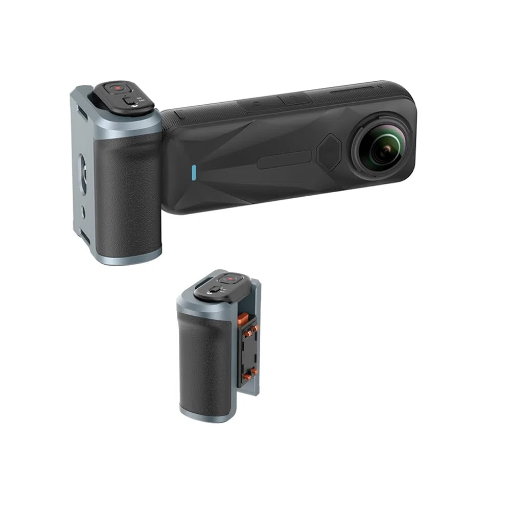 Impugnatura per riprese stradali per Insta360 X4 air/X5 Bluetooth compatibile con maniglia per fotografia di strada in lega di alluminio, design ergonomico, sgancio rapido, telecomando da 10 m, porte
