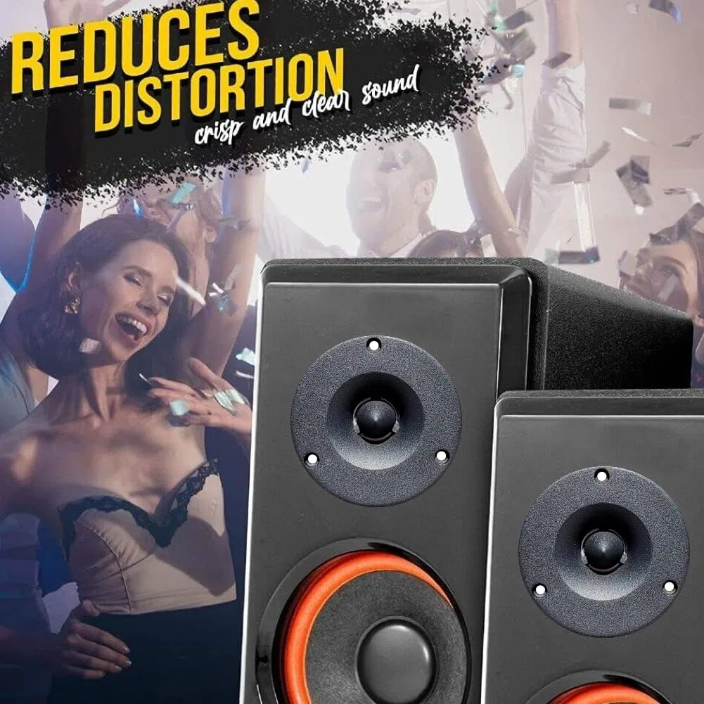 MASTERAUDIO 2 TWEETER BST03/8B neri da 175 watt rms 350 watt max 9,7 cm di diametro e 105 dB 8 ohm con profondità 3,8 cm per casa home feste party, a coppia