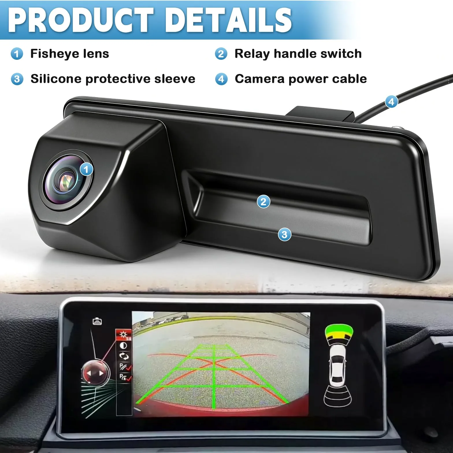 HD 1080P Telecamera Posteriore per Auto Sostituzione per Skoda Fabia Audi A1 A3 2012-2015 Yeti Superb Roomster 2010-2016, 170 Gradi Telecamera per Visione Notturna Grandangolare per Auto
