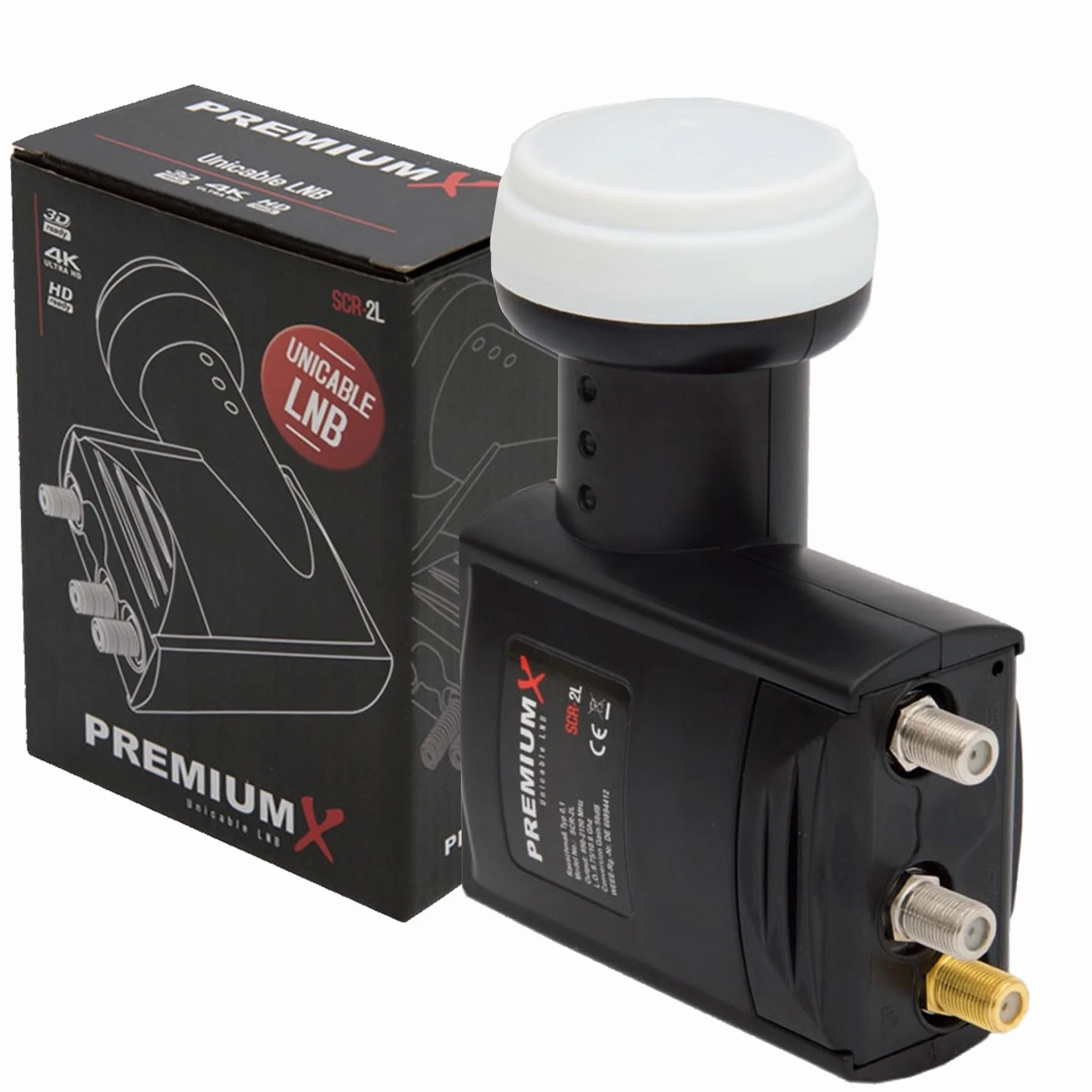 Premium X SCR-2L SAT Unicable LNB SCR 2 Legacy Sistema a Cavo Singolo Unikabel 4 + 2 partecipanti FullHD 4K HDTV Ultra HD