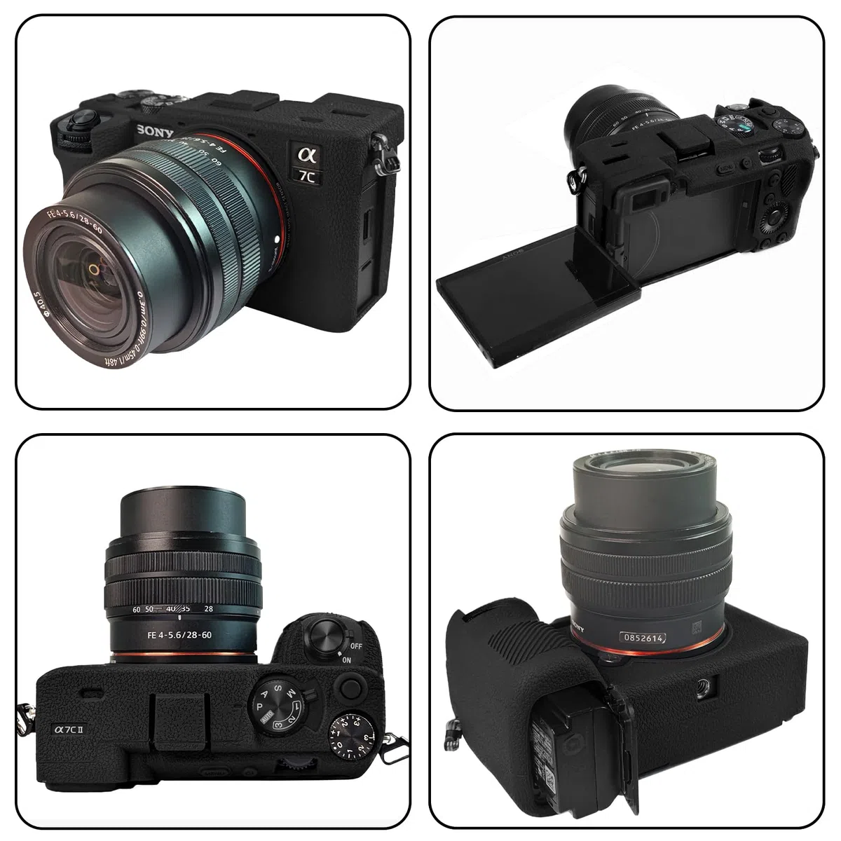 Easy Hood A7C II - Custodia in Silicone per Fotocamera Sony Alpha 7CII A7Cr, Nero, Custodia per Fotocamera