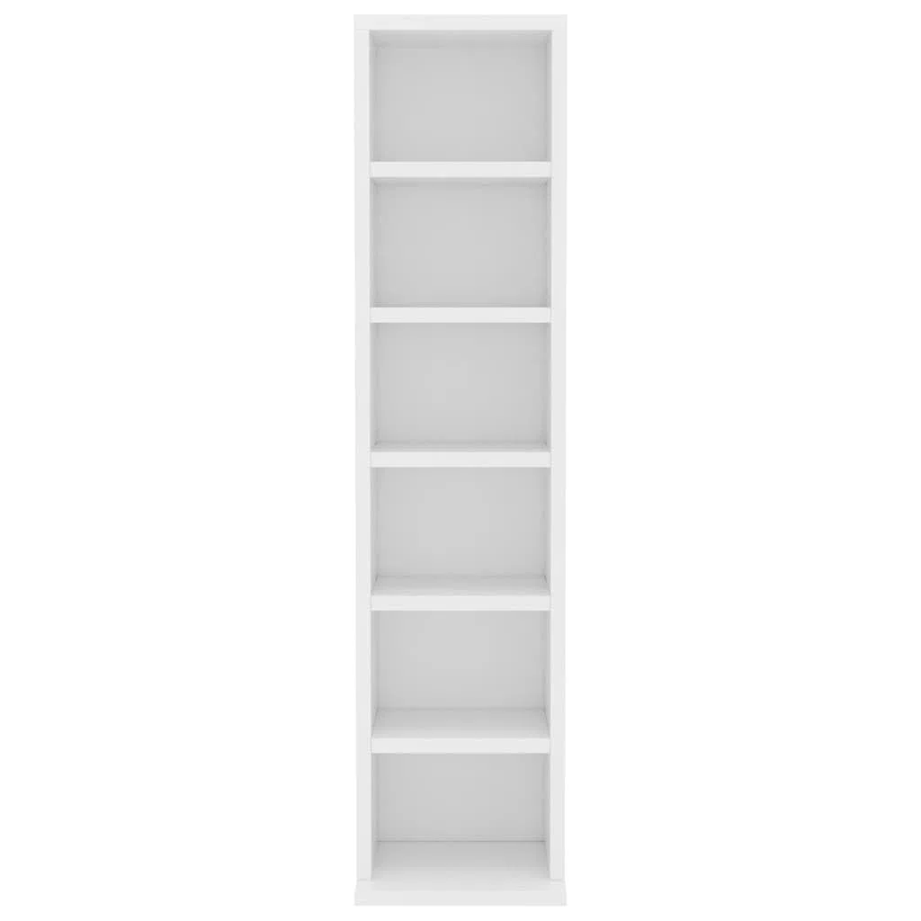 Generico Mobile Porta CD Bianco 21x20x88 cm in Legno Multistrato Mobili, Armadietti e portaoggetti (7,72KG)