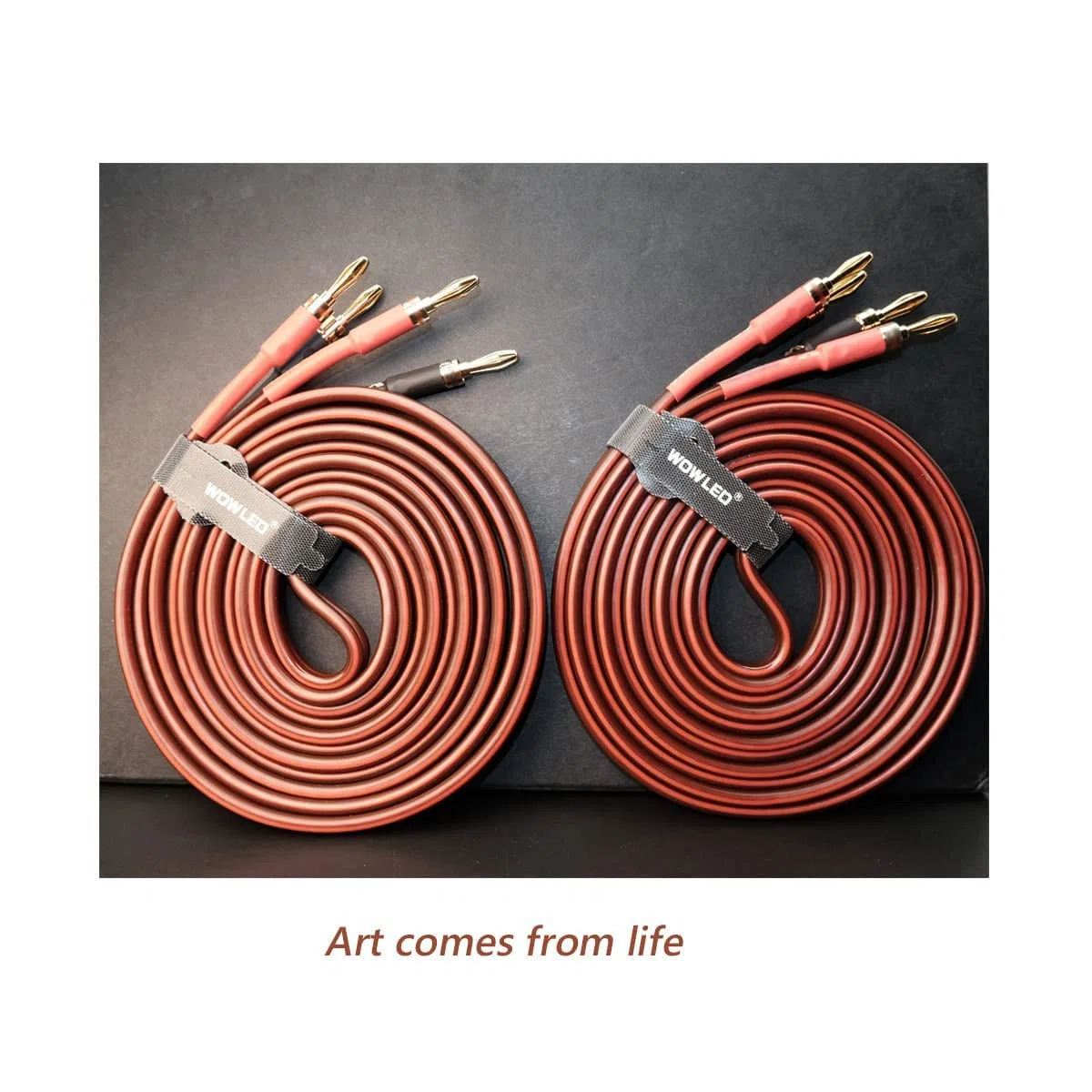 WF - 2 cavi a banana HIFI OFC in rame puro di alta qualità, spina a banana dorata da 2 m, maschio a maschio, 600 fili, 14 AWG, per altoparlanti audio, sistema home theater HIFI (2 m)