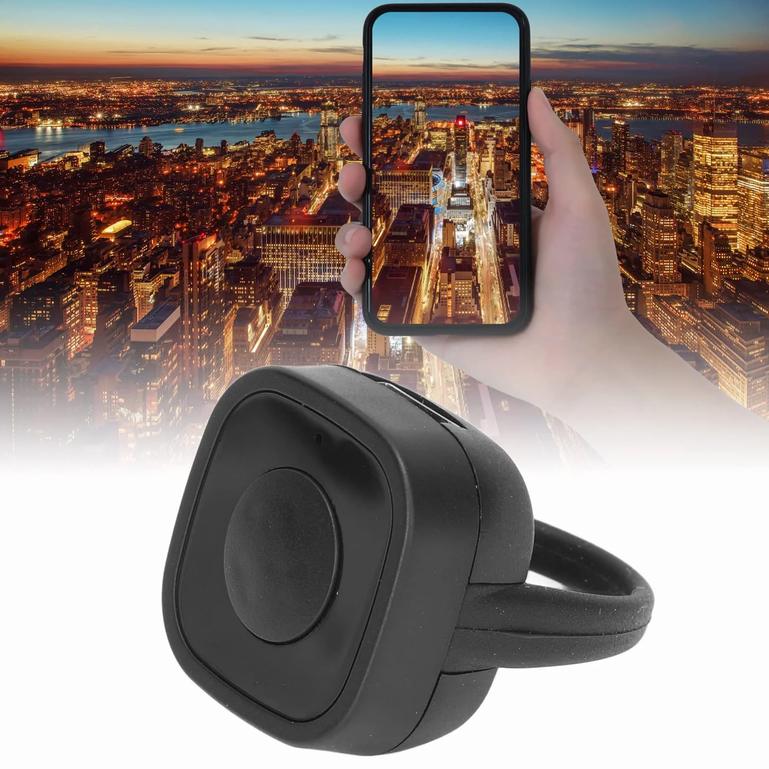 Controllo Remoto Bluetooth App Page Turner, Clicker Ad Anello di Scorrimento Remoto per la Lettura di Video TikTok, Controller con Punta delle Dita per Selfie con Otturatore della