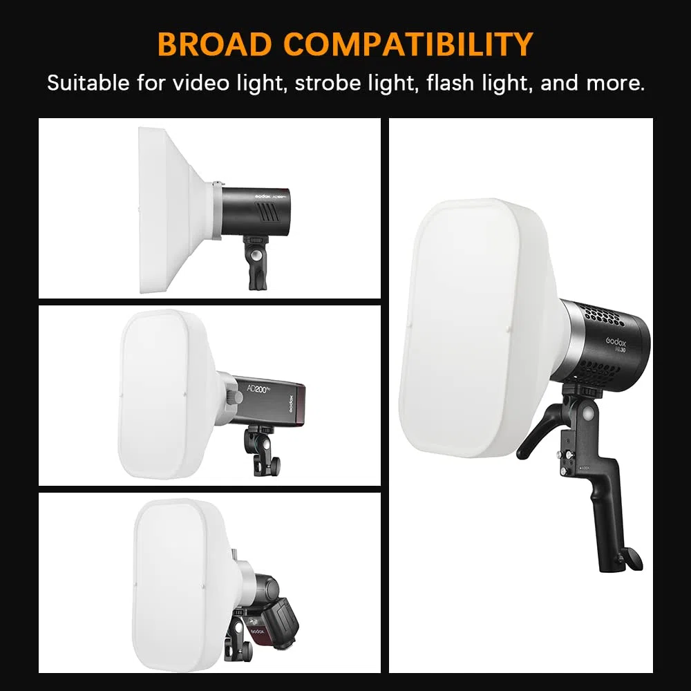 Godox ML-CS1625 Kit Tenda Morbida con 3 Adattatori per Fotografia Luce Flash Fotografia in Studio Ritratto Live Stream