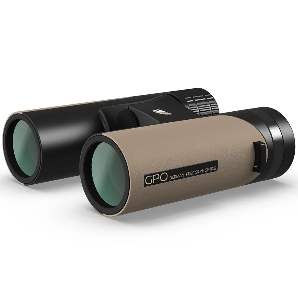 GPO German Precision Optics Binocolo B322 10x32 mm Sabbia, Nero 4260527410386