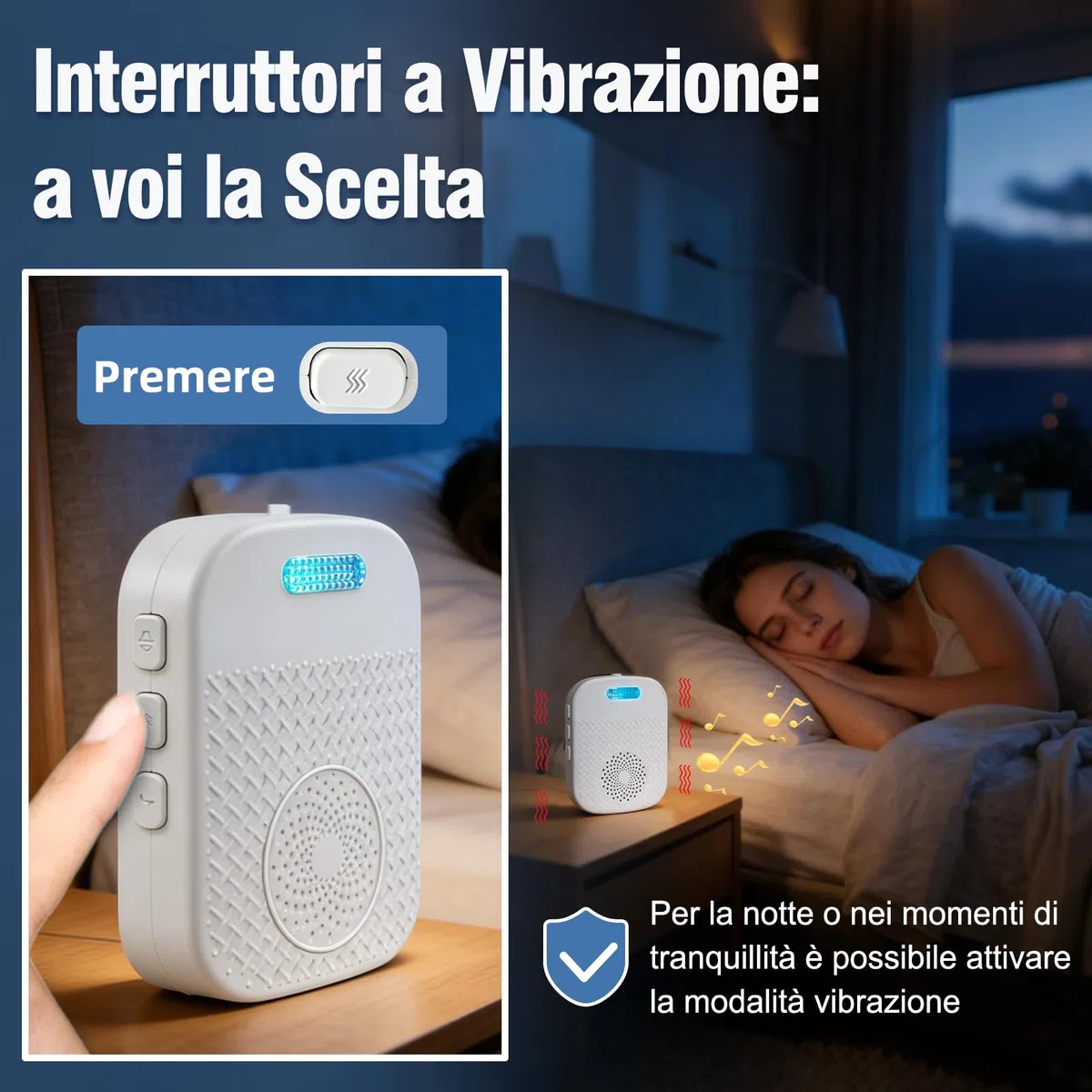 Pulsante di emergenza per anziani Sistema di telesoccorso interno Bracciale di emergenza per anziani Ricevitore ricaricabile Allarme SOS (Ricevitore*1 + Braccialetto*1 + Trasmettitore*1)