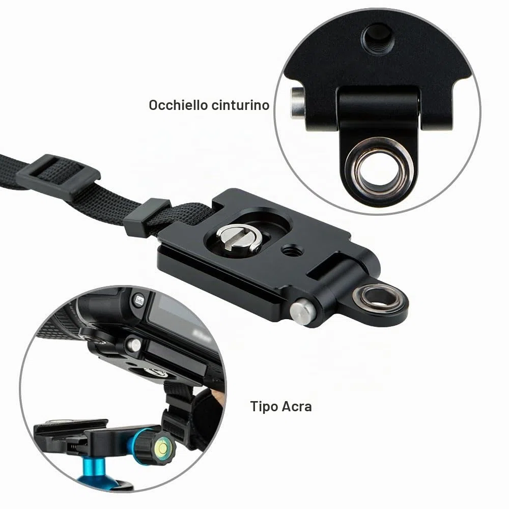 JJC Cinghia da Polso per Fotocamera DSLR con Piastra Tipo Arca per Canon EOS 6D 5D 7D 2000D 90D 80D Powershot SX70 Rebel T8i T7i Nik. D750 D780 D850 D7500 D7200 D5600 Coolpix P1000 (ROSSO)