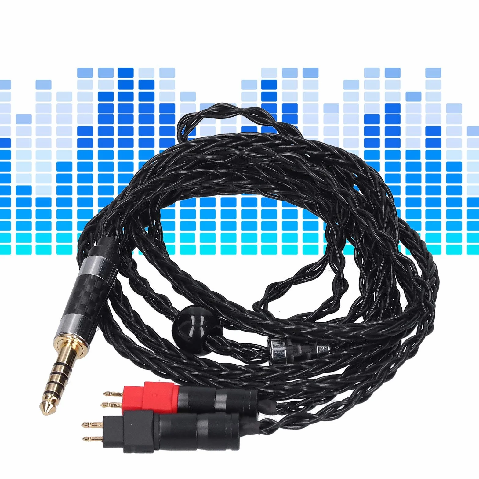 ASHATA Cavo di Ricambio per, Cavo Placcato Argento OCC Bilanciato a Doppio Ago a 8 Core per HD600 HD580(4.4MM Bilanciati)