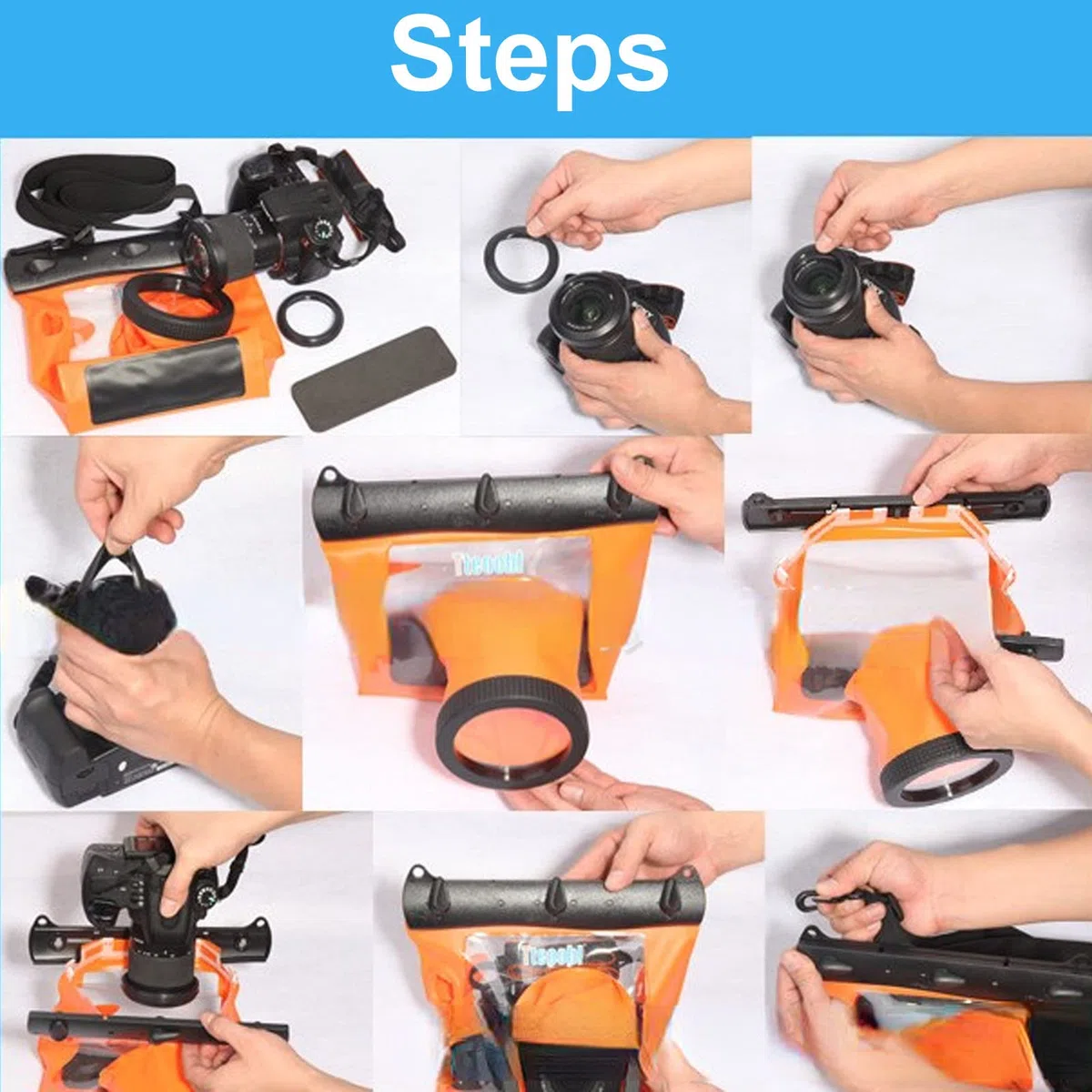 Akozon Custodia Subacquea Impermeabile HD in PVC per Fotocamera SLR DSLR