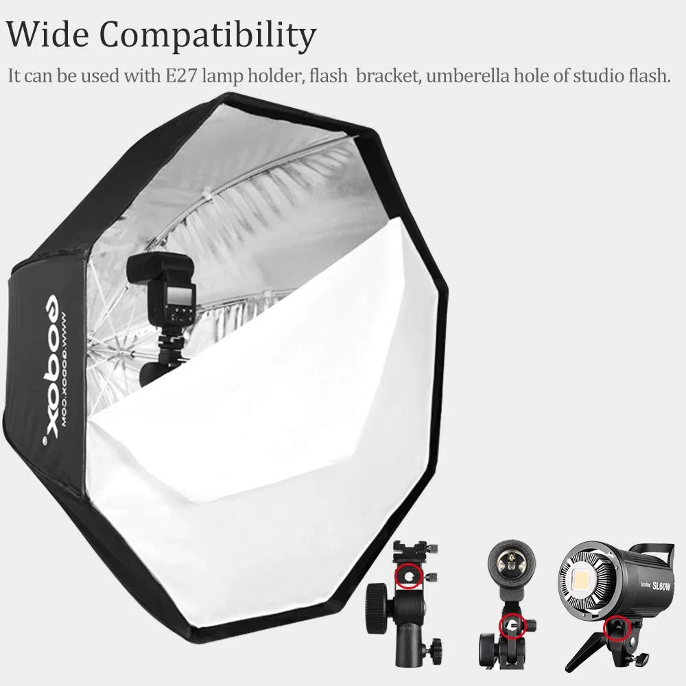 GODOX 120 cm / 47.2in Portatile Softbox Ottagonale Ombrello Riflettore per Studio Photography Speedlite Flash