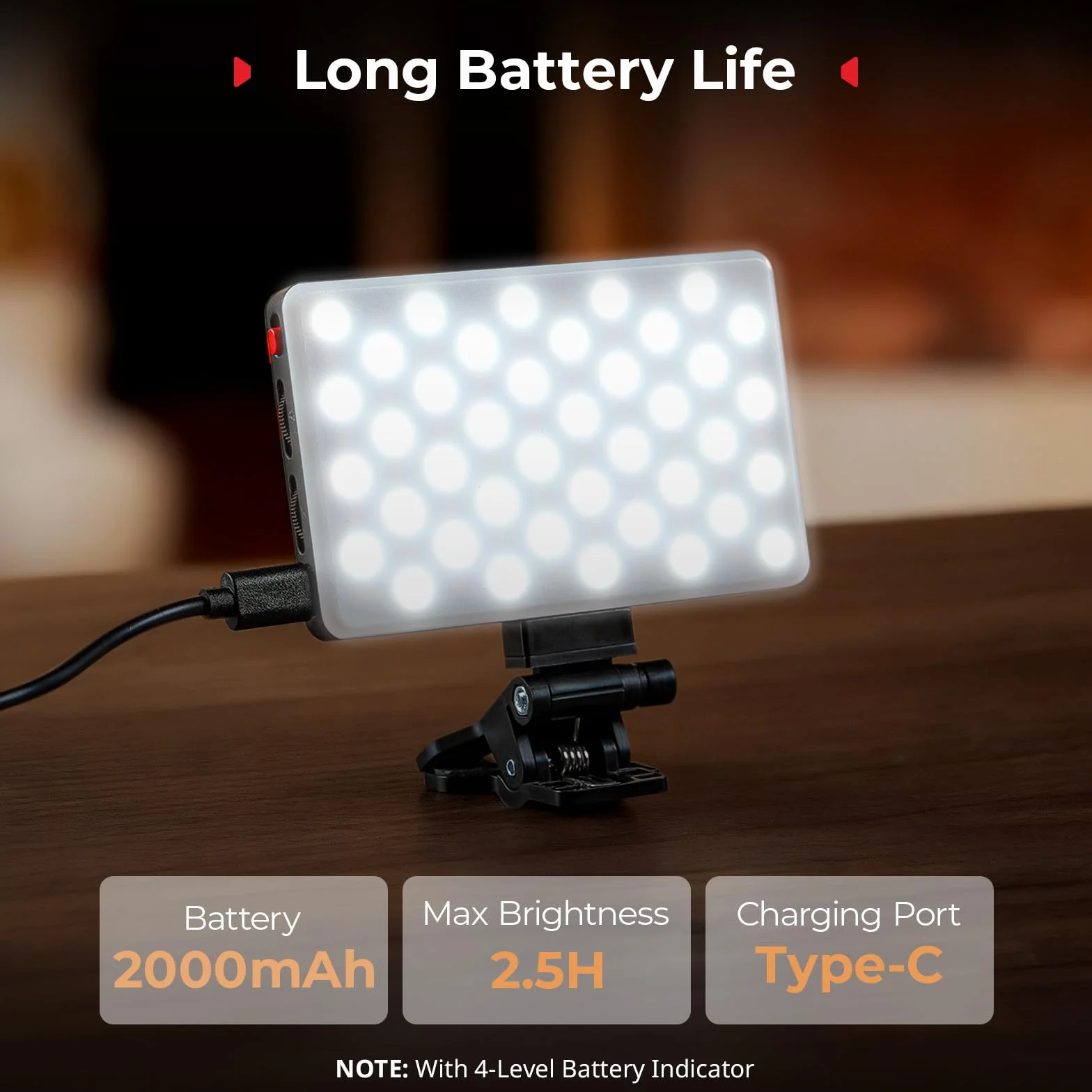 SMALLRIG M3 Luce LED Video Magnetica per Selfie con Clip, 120 LED 2000mAh Ricaricabile CRI90+, 2700K-6500K, Illuminazione di Riempimento Portatile con Clip per iPhone, iPad, Fotocamera/Laptop - 5505