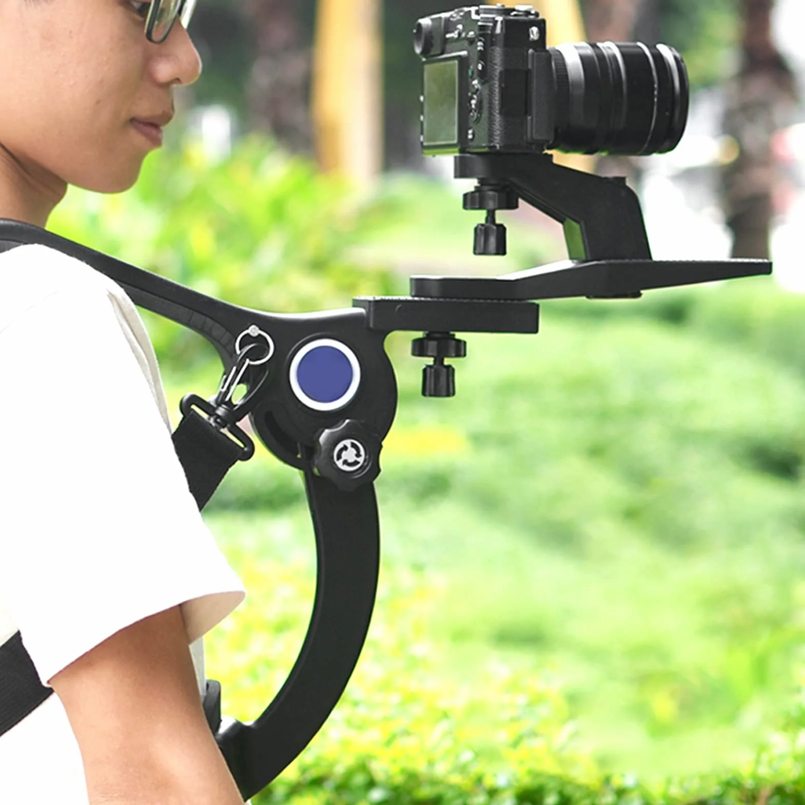 Supporto per Spalla Supporto SR-500 Nero Cinghia per Fotocamera DSLR per Esterni Fotografia Spalla Ammortizzatore Supporto per Staffa Stabilizzatore Rig