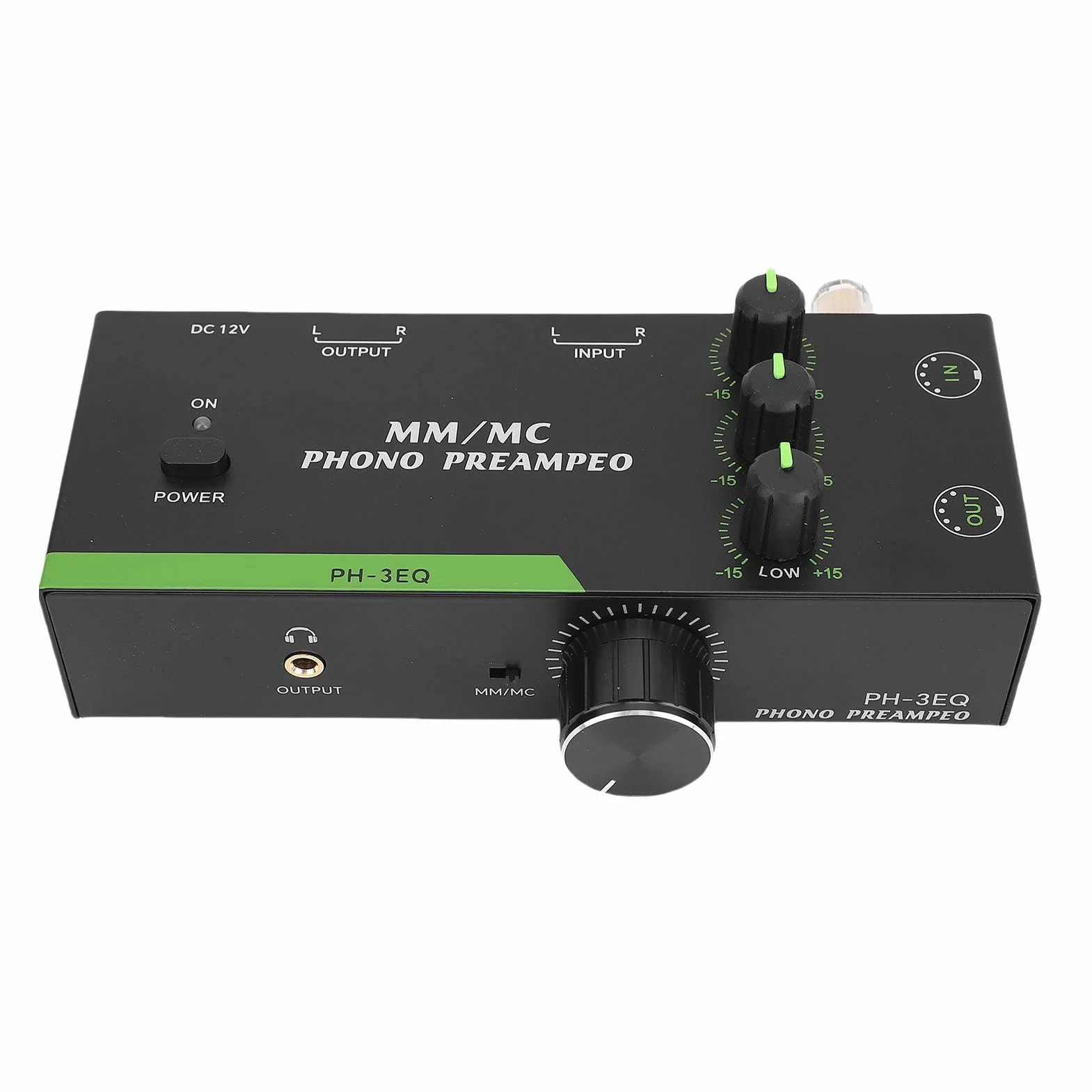 Asixxsix Preamplificatore Phono Mm/mc, Output di Ingresso XLR a 5 Pin Preamplificatore Phono Stereo Professionale per il Giradischi Stereo, Output per Cuffie da 3,5 Mm (eu)