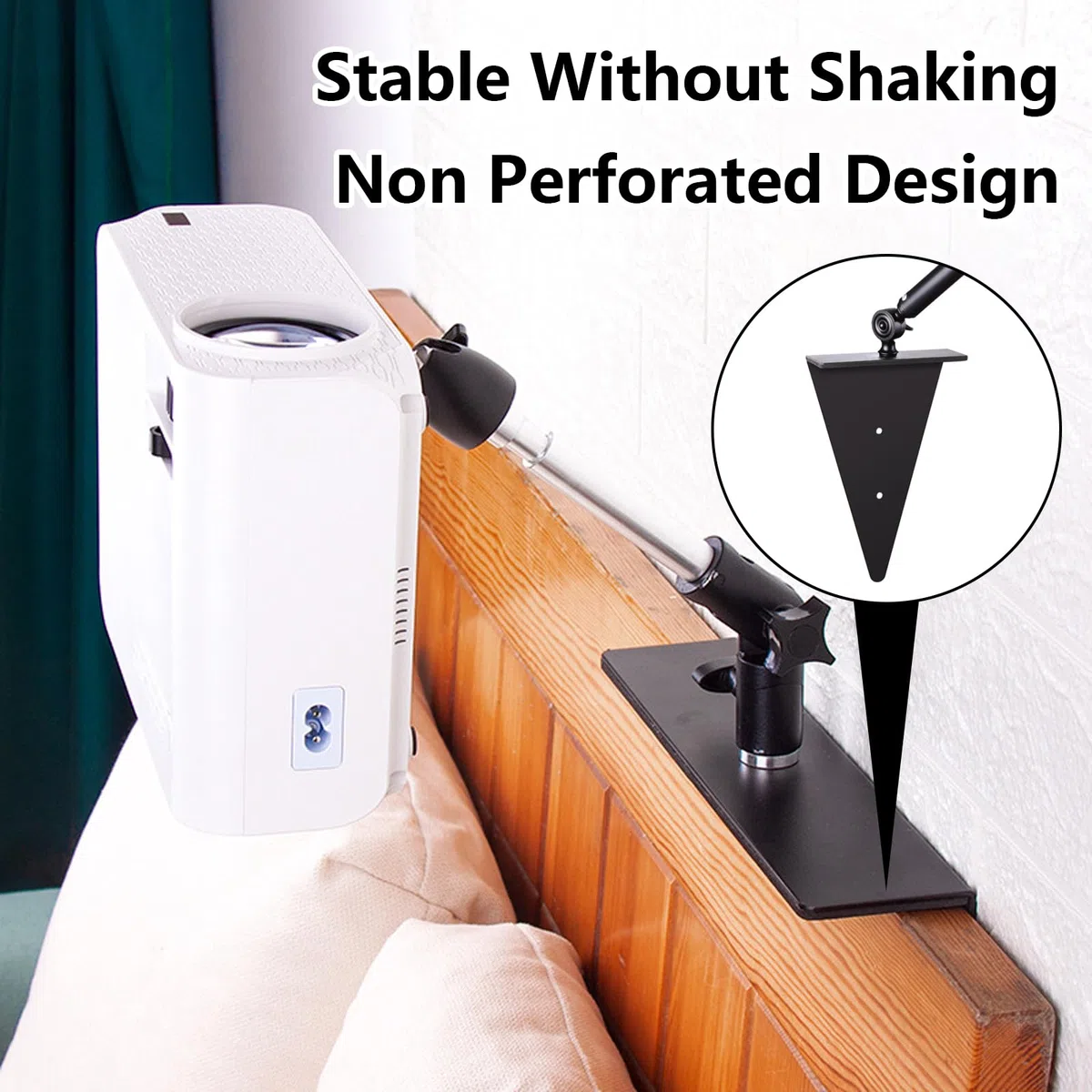 Supporto per Proiettore, Supporto per Proiettore Senza Foratura per Letto e Divano Lunghezza Supporto Regolabile 33-45 Cm Supporto da Parete in Metallo con Regolazione Multi-Angolo Compatibile con Z6X