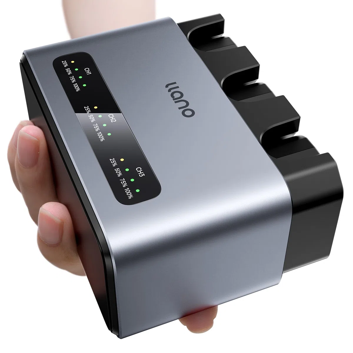 llano confezione da 3 batterie EN-EL15C e caricabatterie rapido da 30W per Nikon Z8, Z7II,Z5II, ZF,Z6III, D850, Z7,Z6II, Z6, D7500,D750, D7200, Alluminio CNC, carica completa in 2,8 ore, display LED
