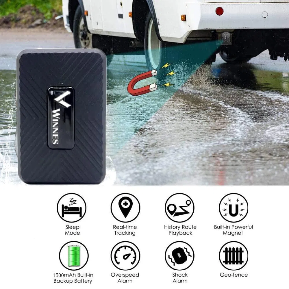 Micro Gps Tracker Spia con Magnete Localizzatore GPS in Tempo Reale Satellitare Tracciatore di Posizione GPS Tracker Portatile con Geo-fence Alarm e App Gratuita per Auto Moto Bambini