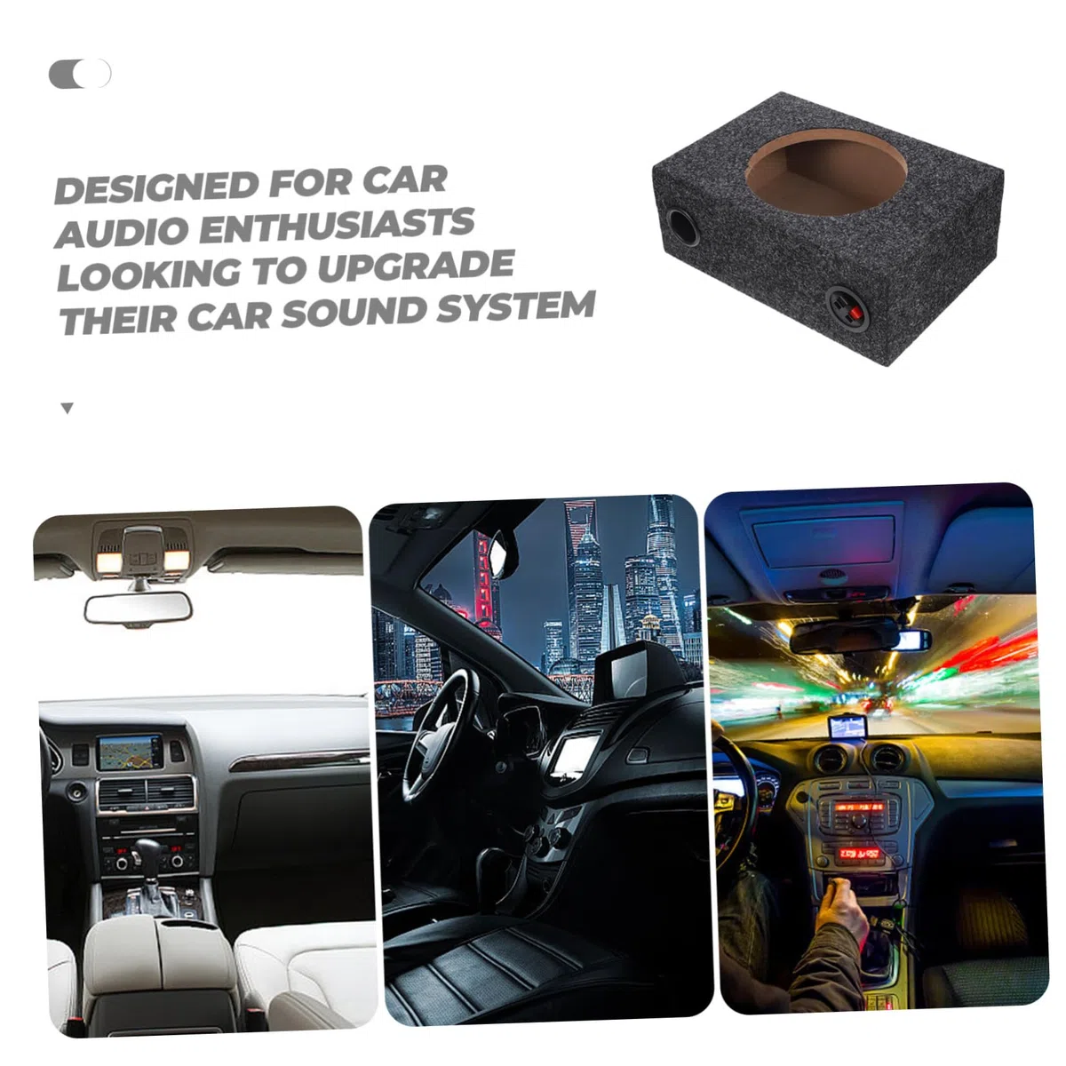 Anneome Cassa Altoparlante Per Auto 8 Pollici, Box Subwoofer in Legno Abs Cabinet Per Altoparlanti Audio, Contenitore Audio Fai Da Te Resistente, Design Compatto Per Veicoli e Camion