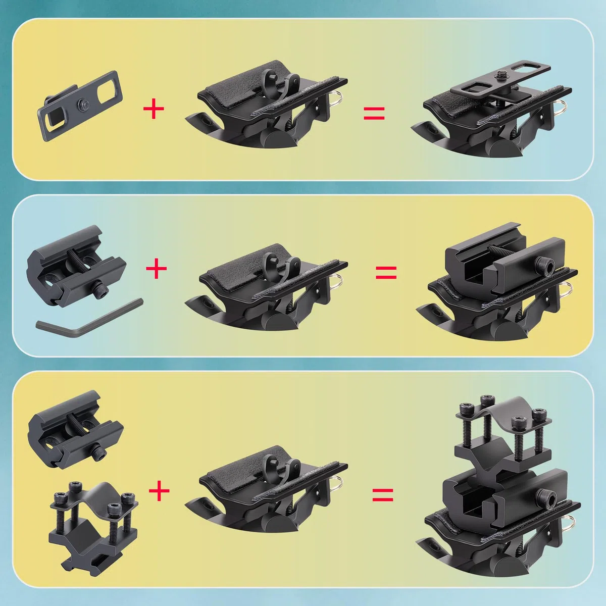 Elkeer, bipiede inclinabile con 3 adattatori, bipiede regolabile per fotocamera con adattatore a vite da 1/4" per attività all'aperto