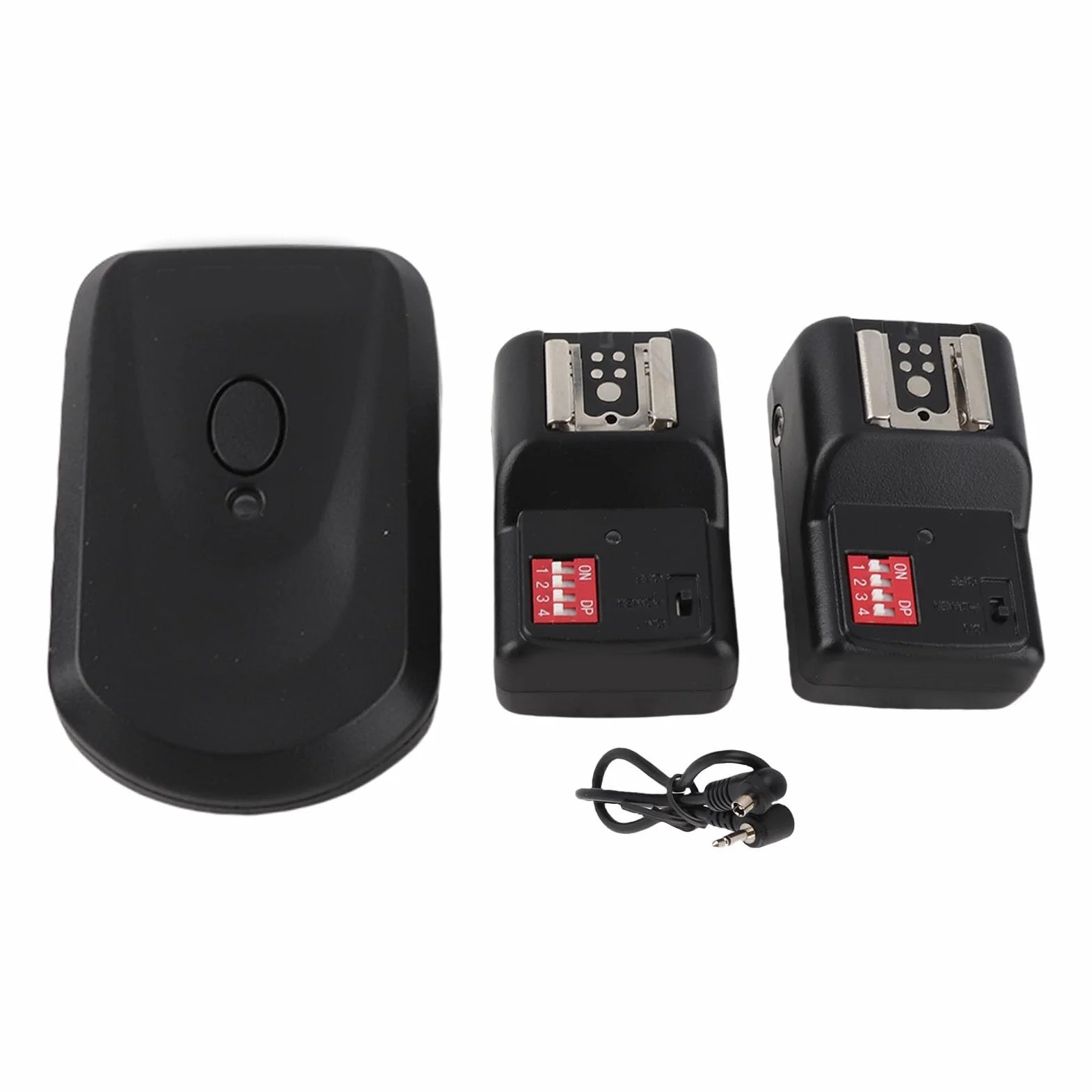 Trigger Flash Wireless 16 Canali con 1 Trasmettitore, 2 Ricevitori, 1 Cavo di Sincronizzazione, compatibile con Pentax e Altre Unità Flash