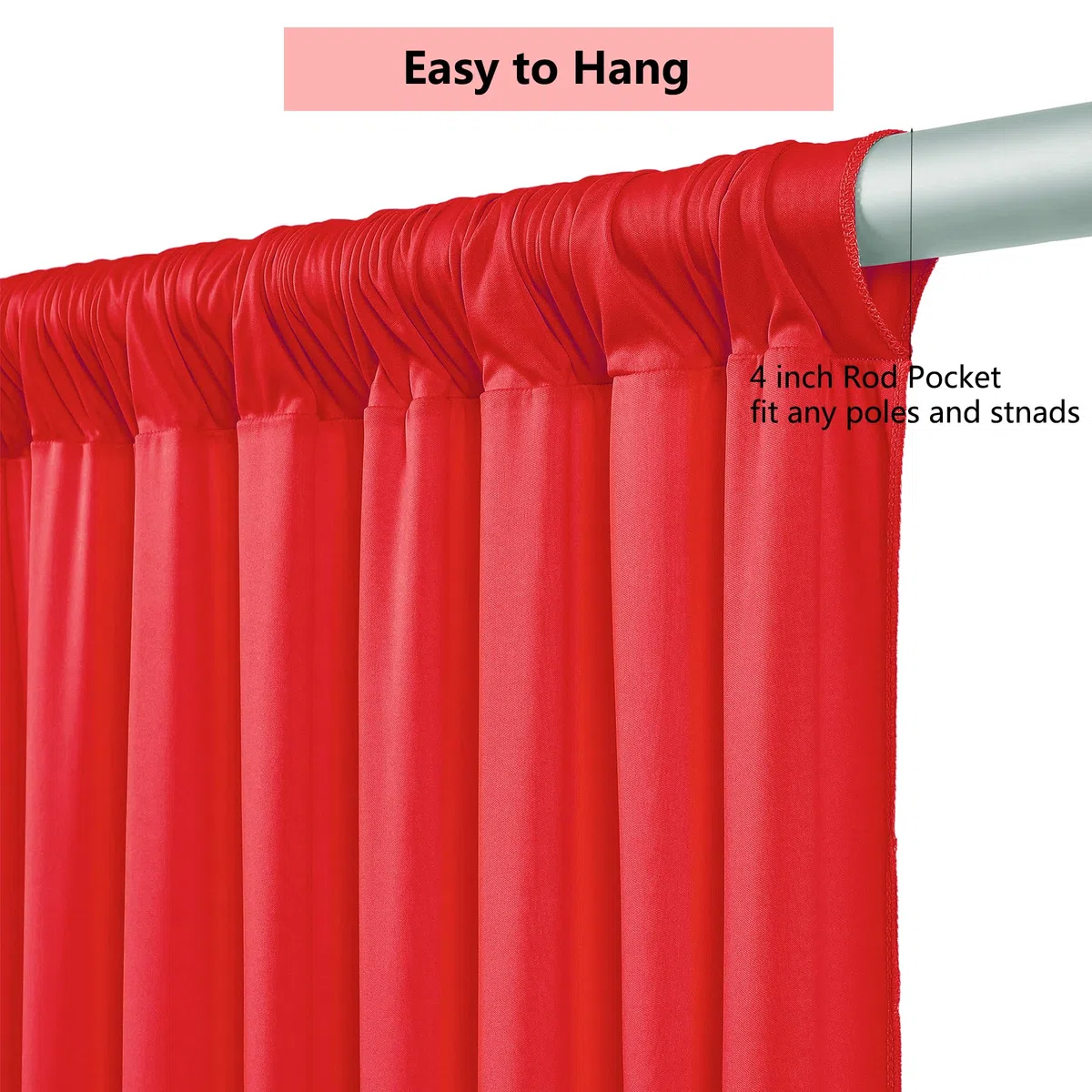 HBBMAGIC 3m x 3m Tenda di sfondo rosso per la festa di nozze, tende di sfondi per pareti fotografiche senza rughe per il battesimo di compleanno Baby Shower