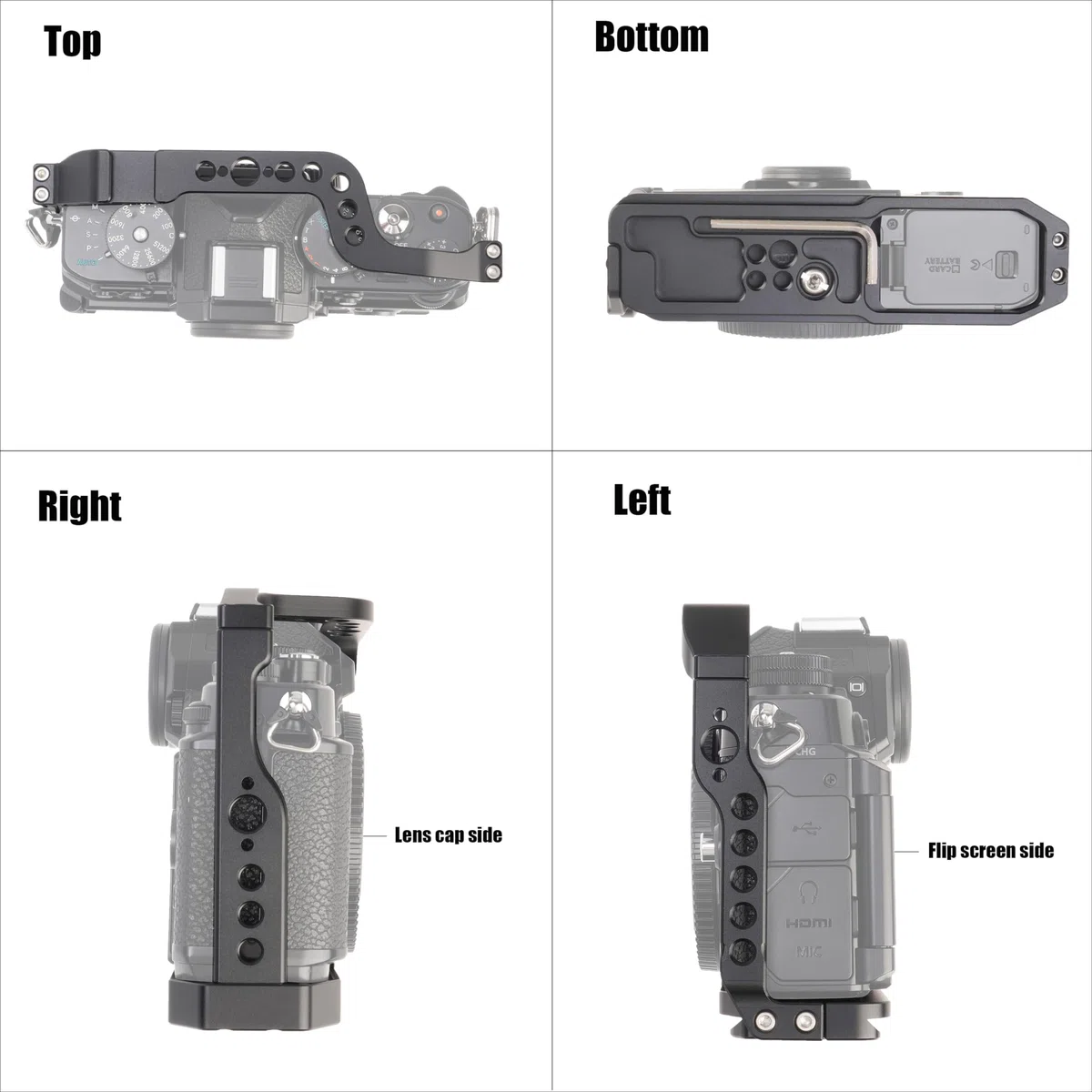 Fotga Zf - Gabbia per fotocamera + maniglia superiore per Nikon Zf Mirrorless Camera Vlog Video Shooting Film Making con 1/4"-20 3/8"-16 fori Cold Shoe Mount, maniglia Arri Locating Hole,Camera