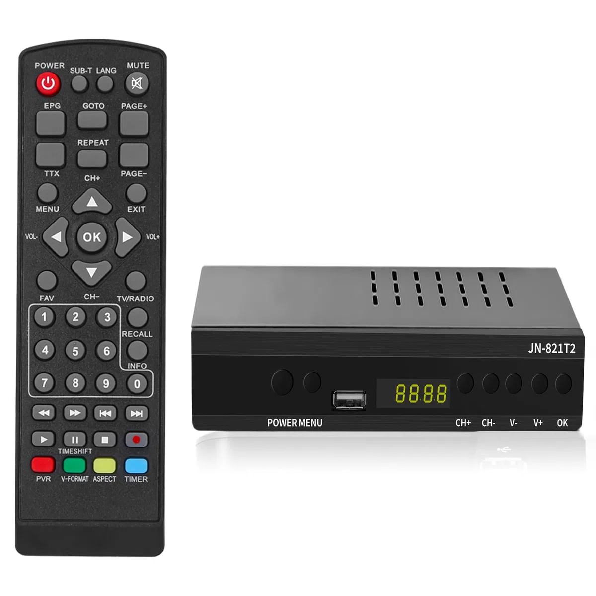 Decoder Digitale Terrestre, Decoder DVB-T2 H.265 HEVC Main 10Bit, Ricevitore Digitale Terrestre USB PVR Lettore Multimediale, Full HD 1080p, HDMI, SCART