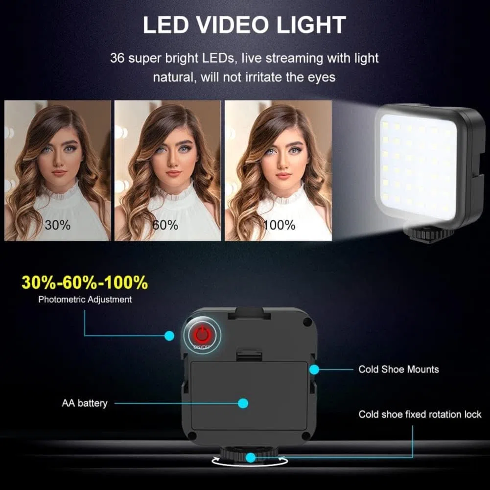 Kit video professionale per smartphone, kit Vlog per telefono, include luce LED, microfono, supporto per telefono e treppiede, compatibile con iPhone, Android, YouTube, TikTok, Vlog, Live Streaming