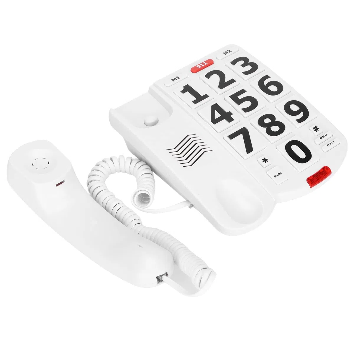 Dpofirs Telefono con Tasti Grandi, Telefono Fisso Cablato con Tasti Grandi per Anziani, Telefoni Amplificati per Anziani con Problemi di Udito, Telefono Standard con Cavo con Suonerie Ad Alto Volume