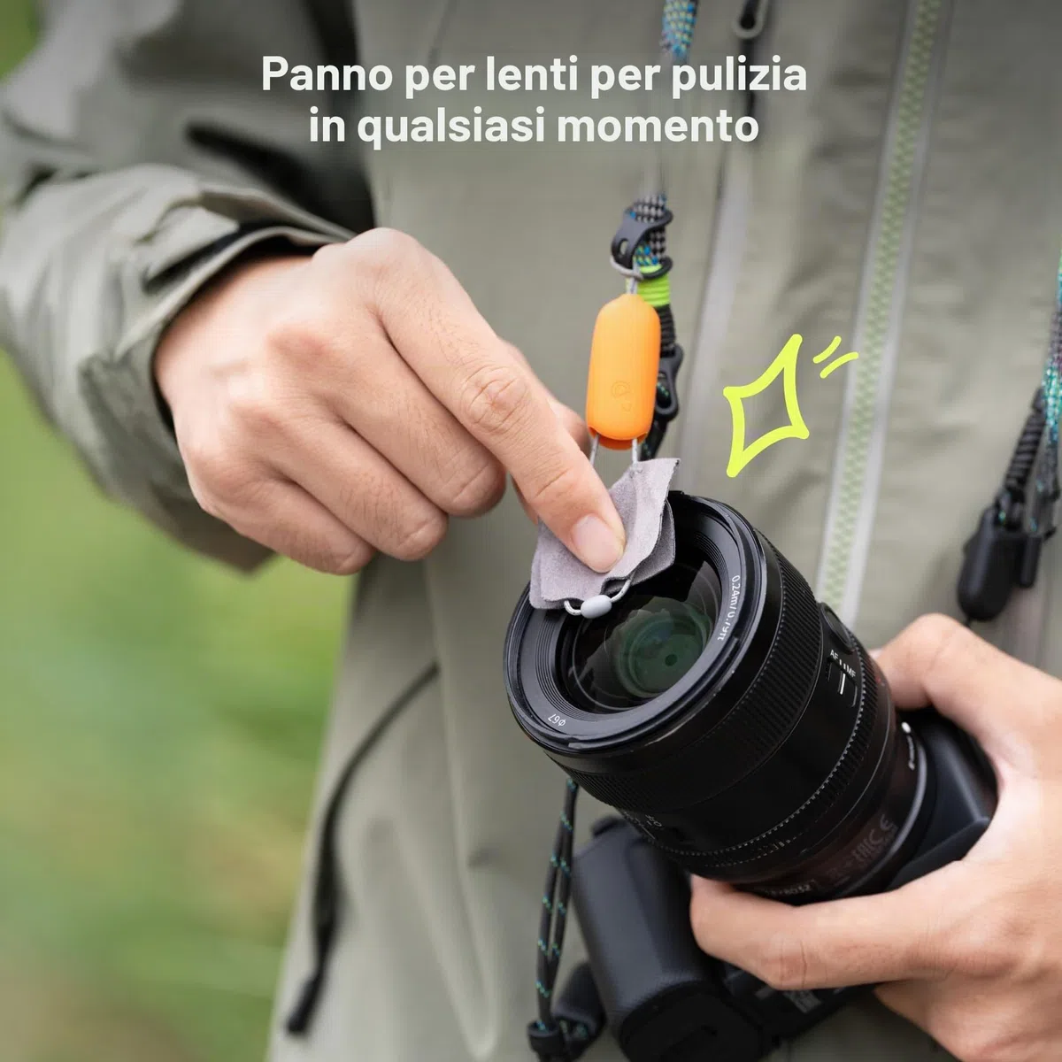 PGYTECH Cinturino per Fotocamera Slim Regolabile con Sgancio Rapido 820-1360mm Leggero per Fotocamere Mirrorless/Compatte/Instax/Digitali, Stile Outdoor
