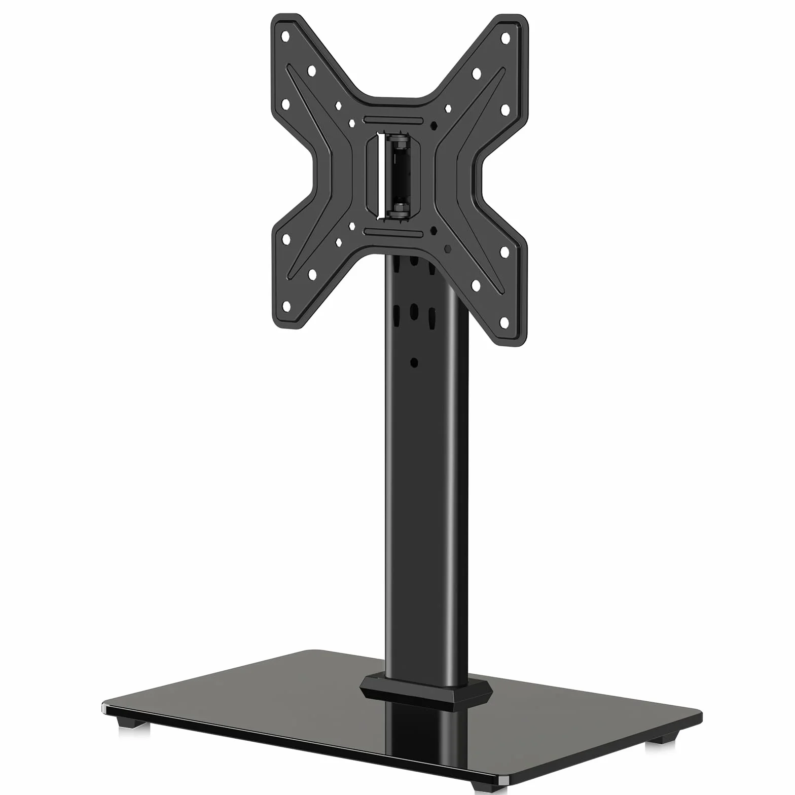 XINLEI Supporto Girevole per TV da Tavolo, Universale per 17-43 Pollici, Altezza Regolabile 265-385mm, Portata 45kg, VESA Max 200x200, Installazione Senza Forature
