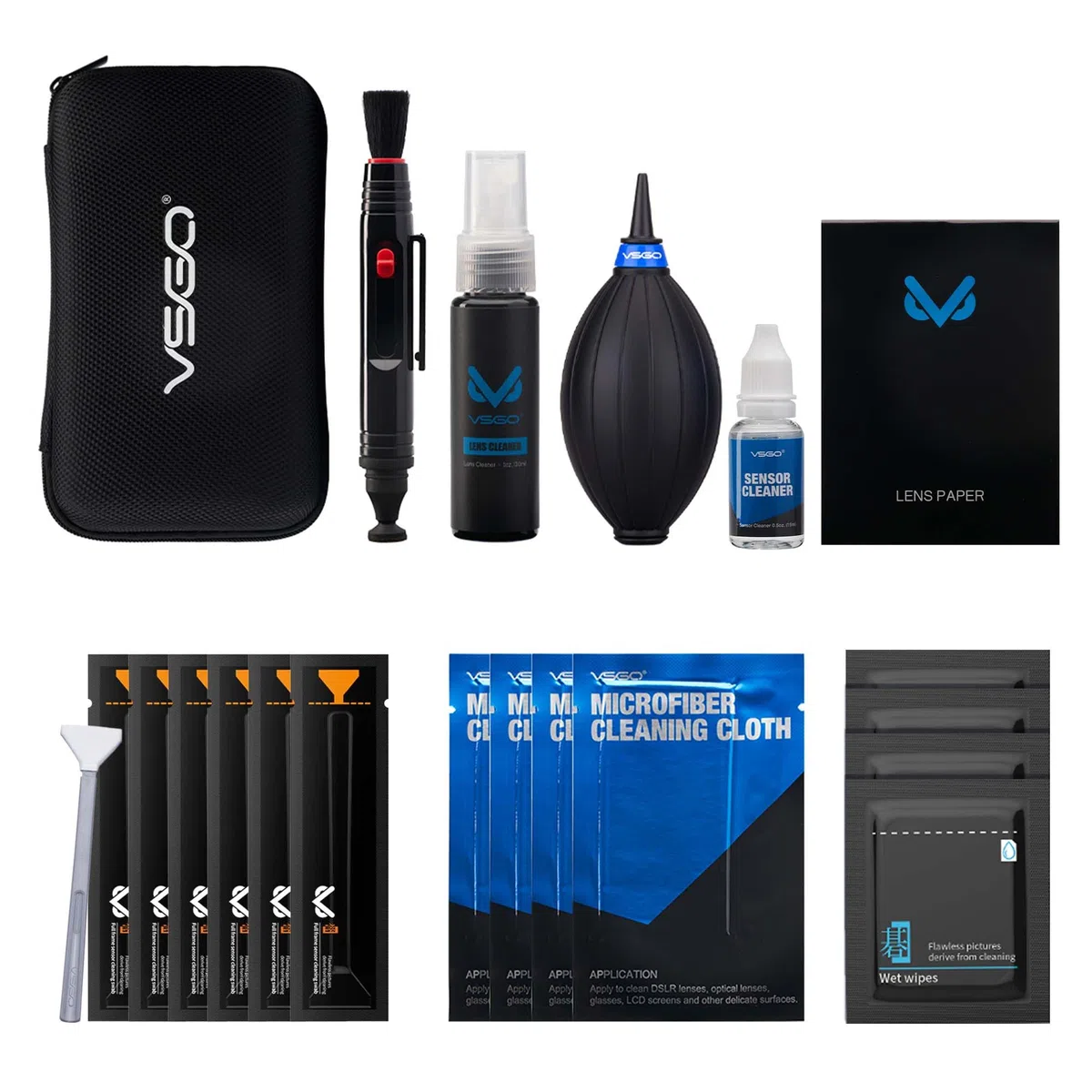 VSGO DKL-20F Travel Cleaning Kit Pro - Set professionale per la pulizia della fotocamera per obiettivi e schermi full frame