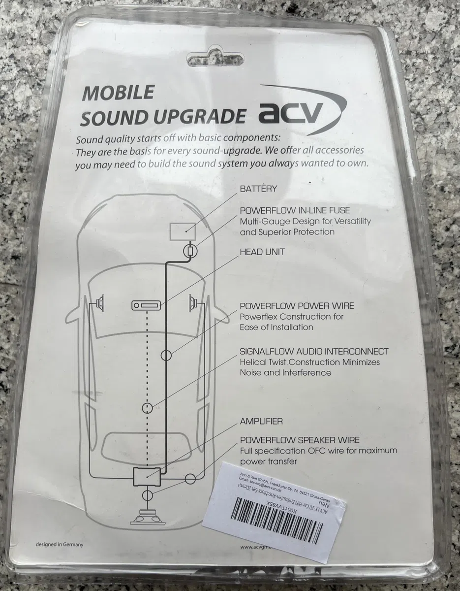 ACV LK-20 Car HiFi - Set di connettori per amplificatori, 20 mm²