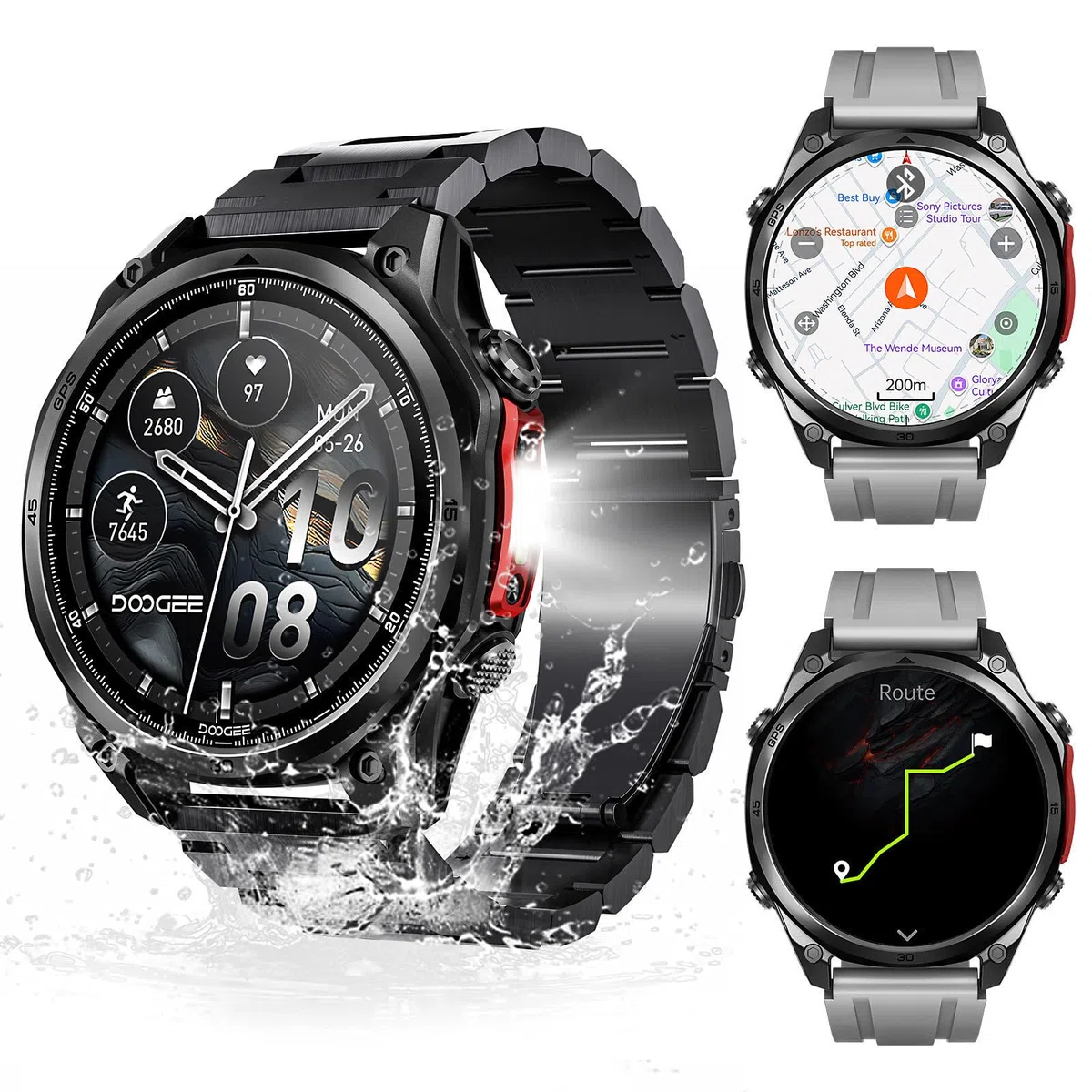 Anywise W1 Pro Orologi Smartwatch uomo,GPS Dual-Band & Mappe Offline, 5 ATM, 18 Giorni Autonomia, Display AMOLED HD 1,43", 170+ Modalità Sport,Chiamate Bluetooth,Compatibile con Android/iOS